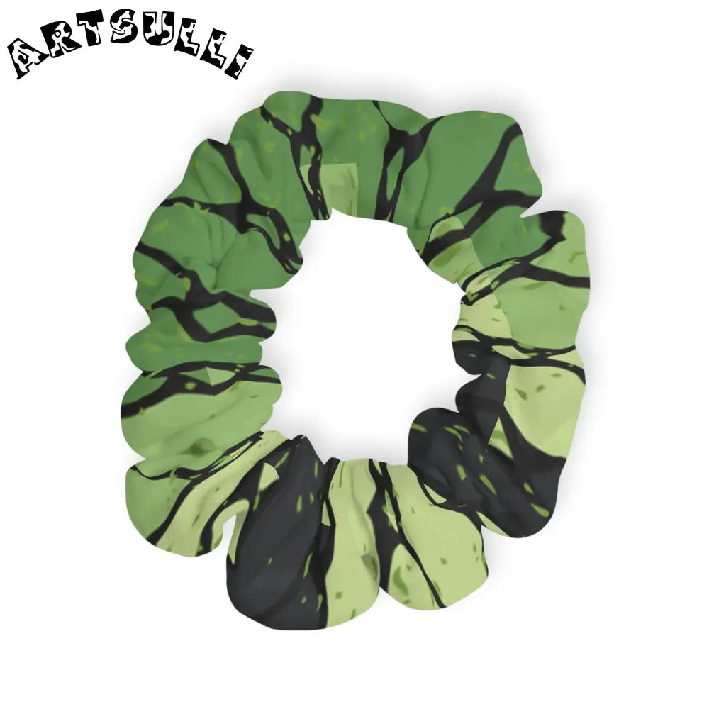 JAKKOUTTHEBXX Snake Skin Green and Black Scrunchie JAKKOUTTHEBXX