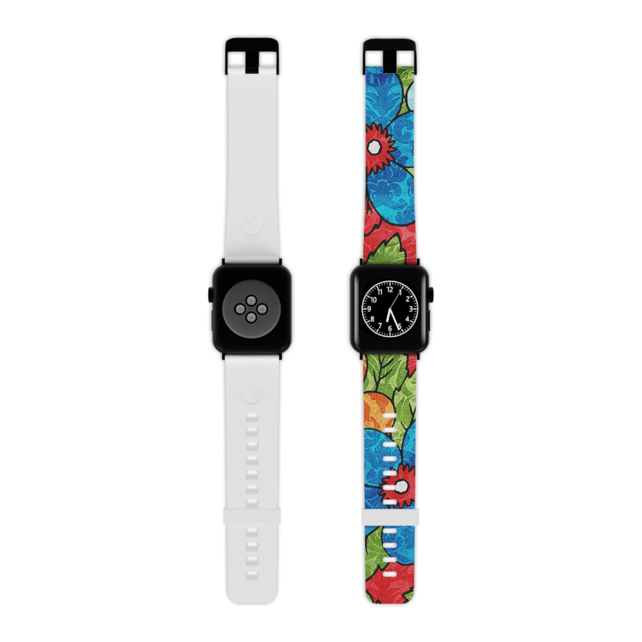 Groovy Red Floral Kl II Watch Band for Apple Watch, Artsulli - Art is Long, Life is Short, Accessories, Size, 7.5'' × 0.75'' / 38 - 40 mm, Color, Black, , , 24110222052893824397