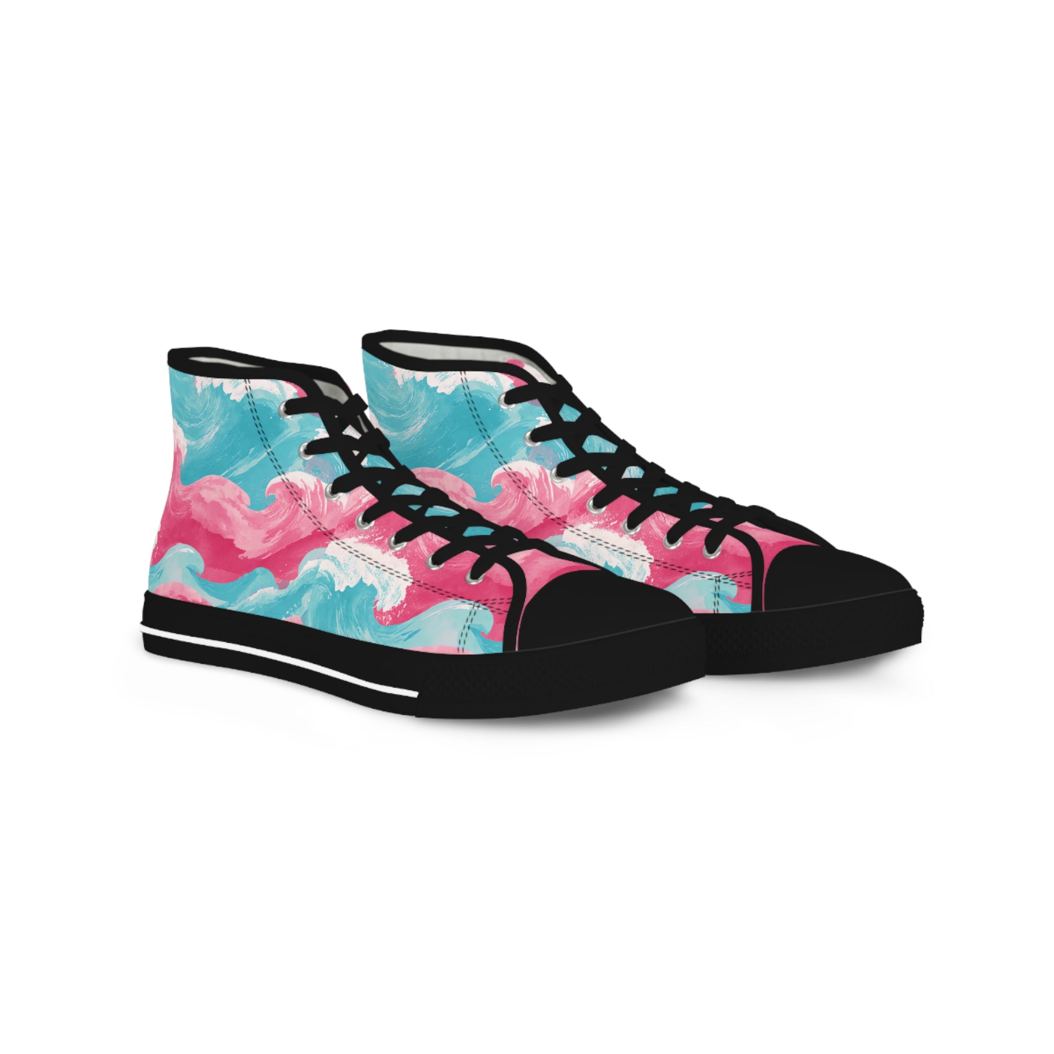 The Great Pastelwave II Men's High Top Sneakers, Artsulli - Art is Long, Life is Short, Shoes, Size, US 5, Color, Black sole, , , 15198267990213925367