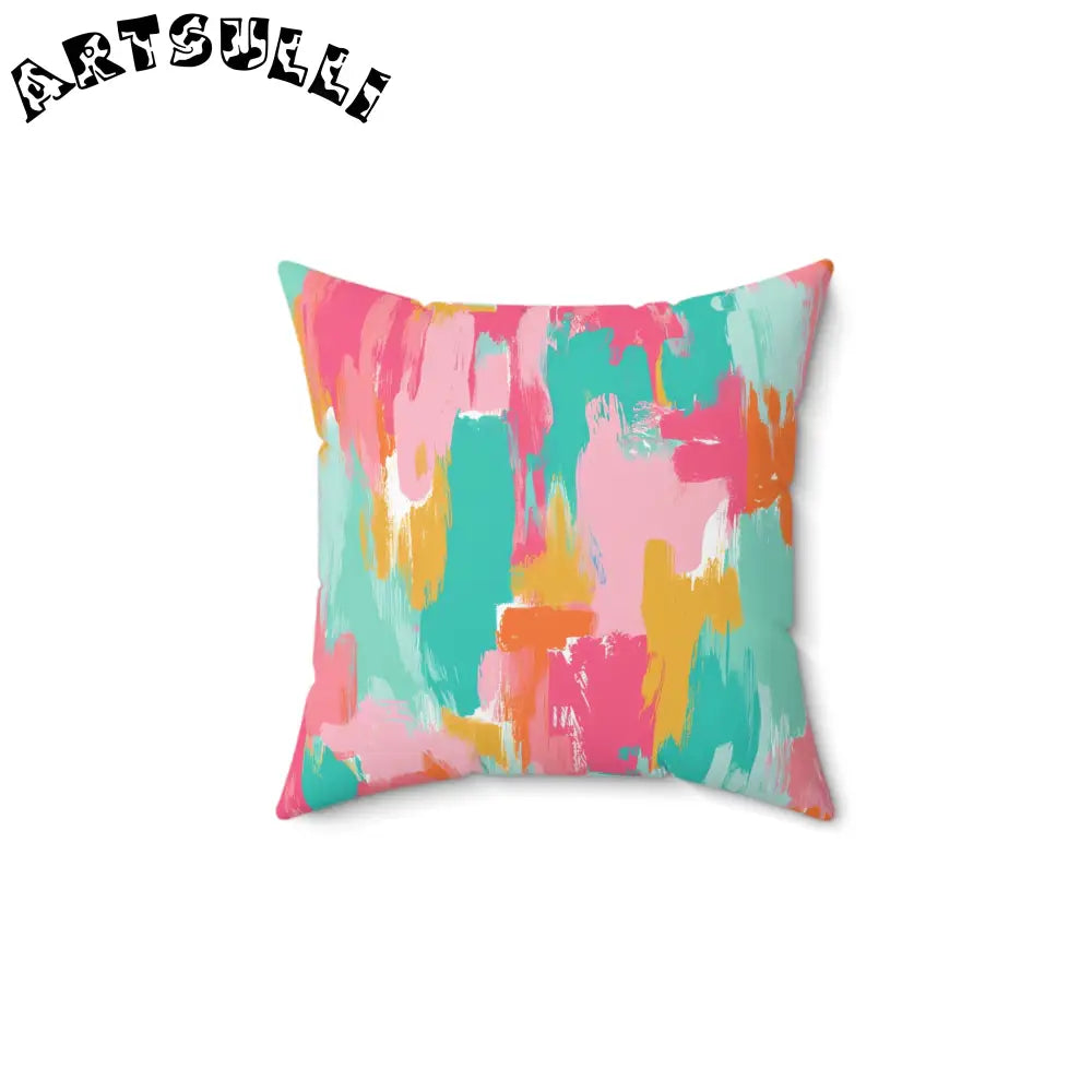 JAKKOUTTHEBXX Preppy Pixel Bloom Spun Polyester Square Pillow