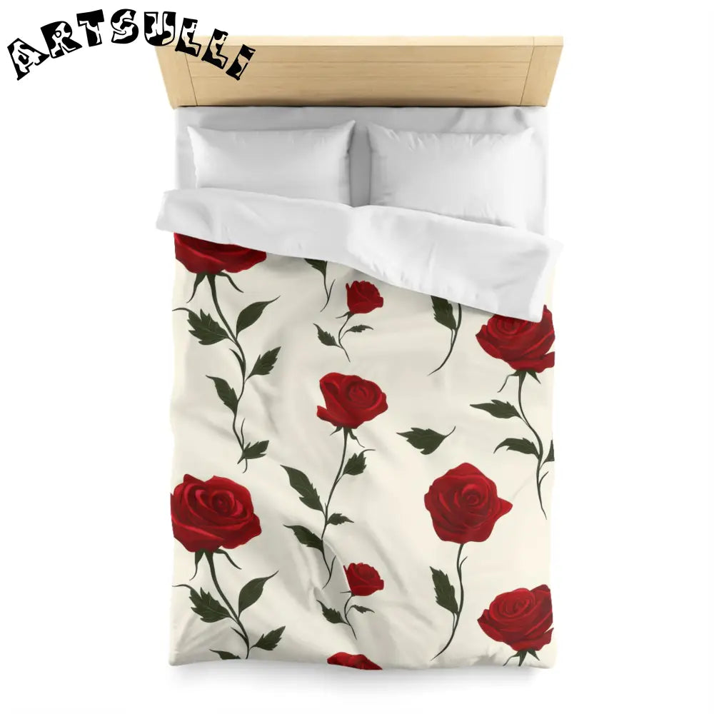 JAKKOUTTHEBXX Red Roses Microfiber Duvet Cover JAKKOUTTHEBXX