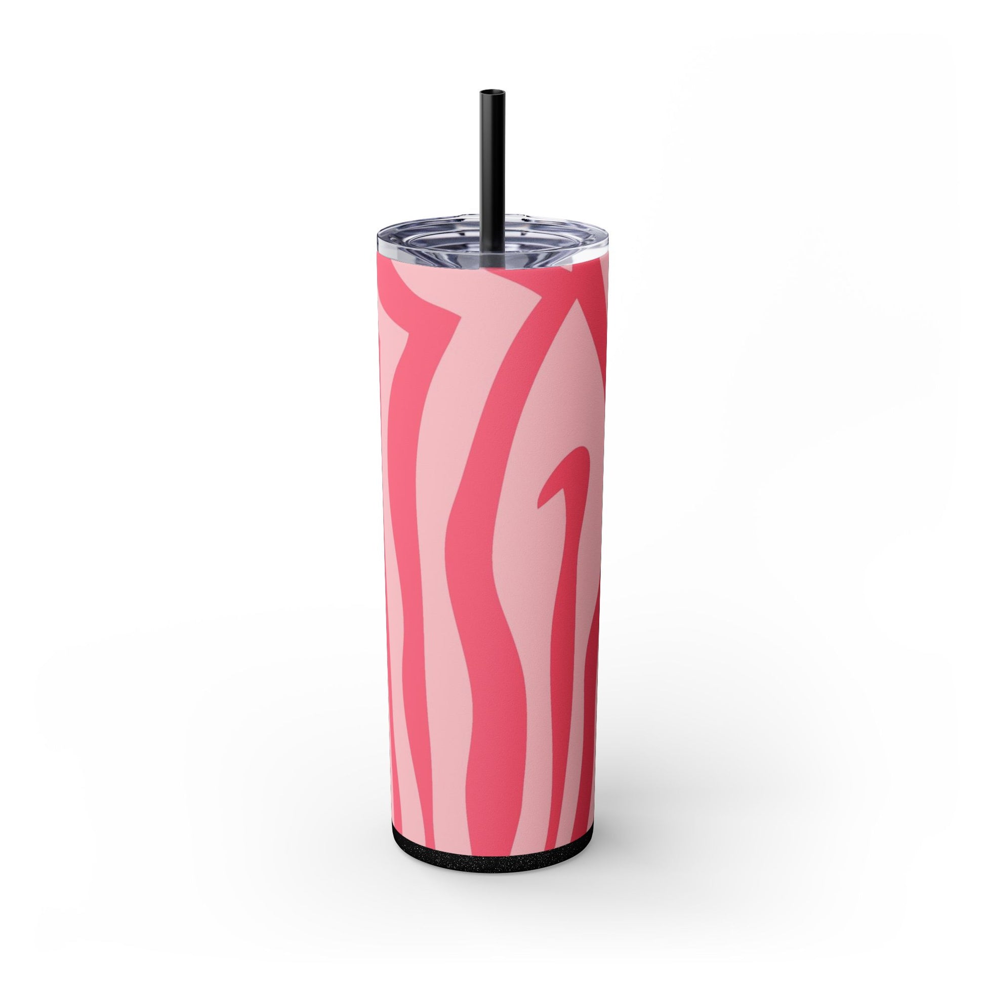 Nagels Pink Zebra Skinny Tumbler with Straw, 20oz, Artsulli - Art is Long, Life is Short, Mug, Finish, Glossy, Color, Glitter Black, Size, 20oz, 84106439503981