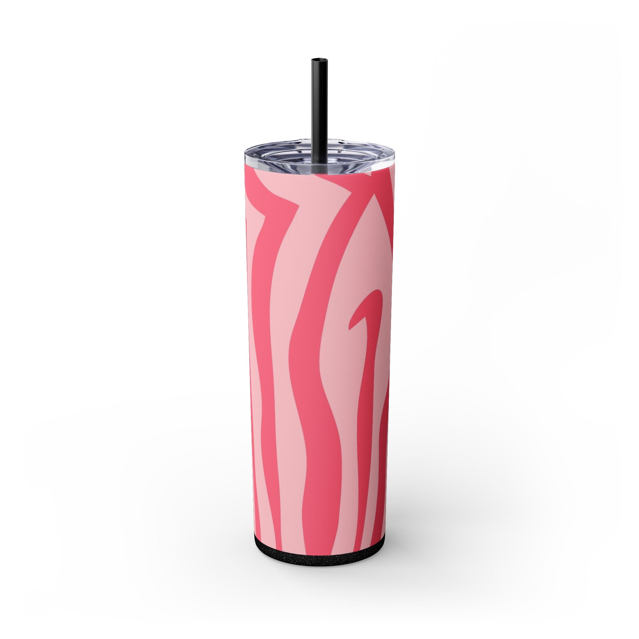 Nagels Pink Zebra Skinny Tumbler with Straw, 20oz, Artsulli - Art is Long, Life is Short, Mug, Finish, Glossy, Color, Glitter Black, Size, 20oz, 84106439503981