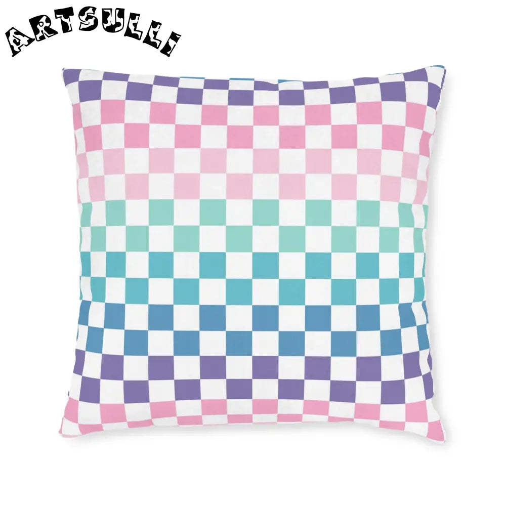 JAKKOUTTHEBXX Vaporwave Rainbow Checkerboard Multi-Color Square