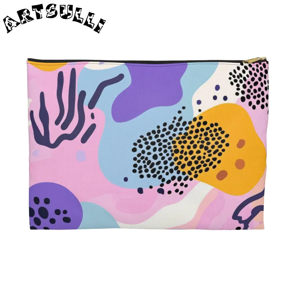JAKKOUTTHEBXX Colorful Abstract Dots and Shapes II Accessory Pouch