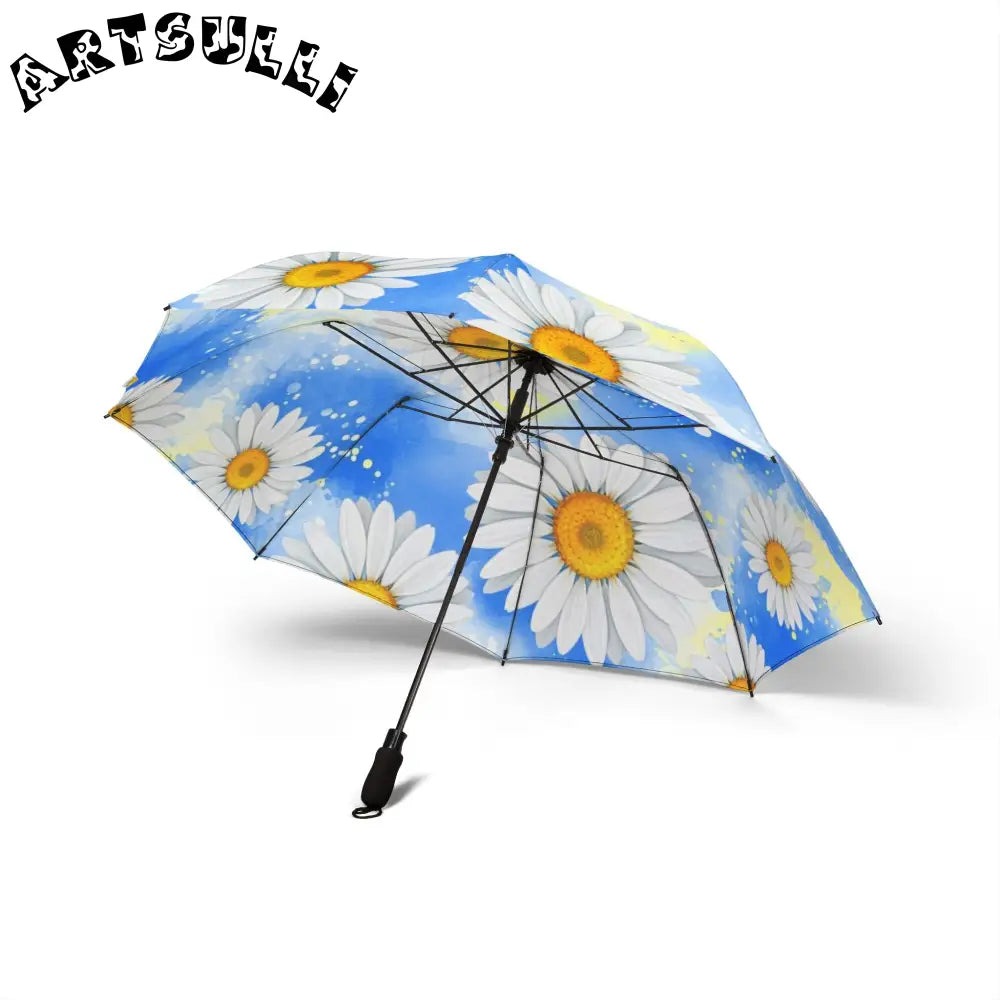 JAKKOUTTHEBXX Daisies Semi-Automatic Foldable Umbrella JAKKOUTTHEBXX