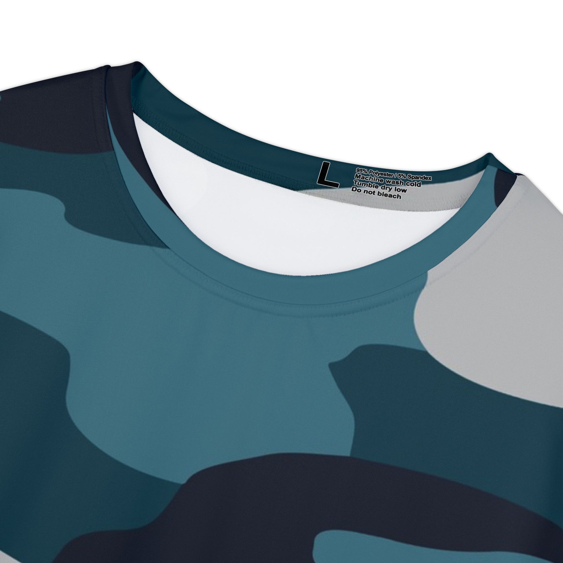 Blue Camouflage Women's Short Sleeve Shirt (AOP), Artsulli - Art is Long, Life is Short, All Over Prints, , , , , , , 