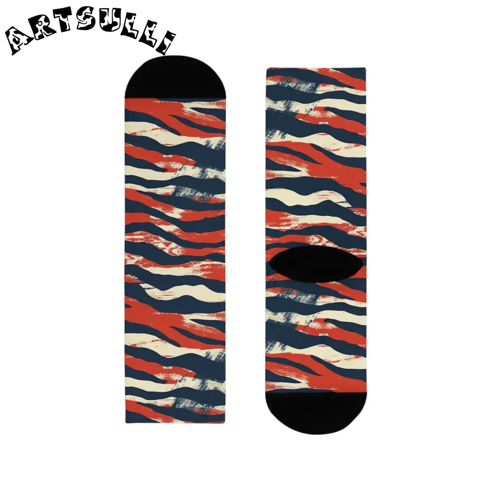 JAKKOUTTHEBXX Capricious Tiger Wave Sublimation Crew Socks (EU)