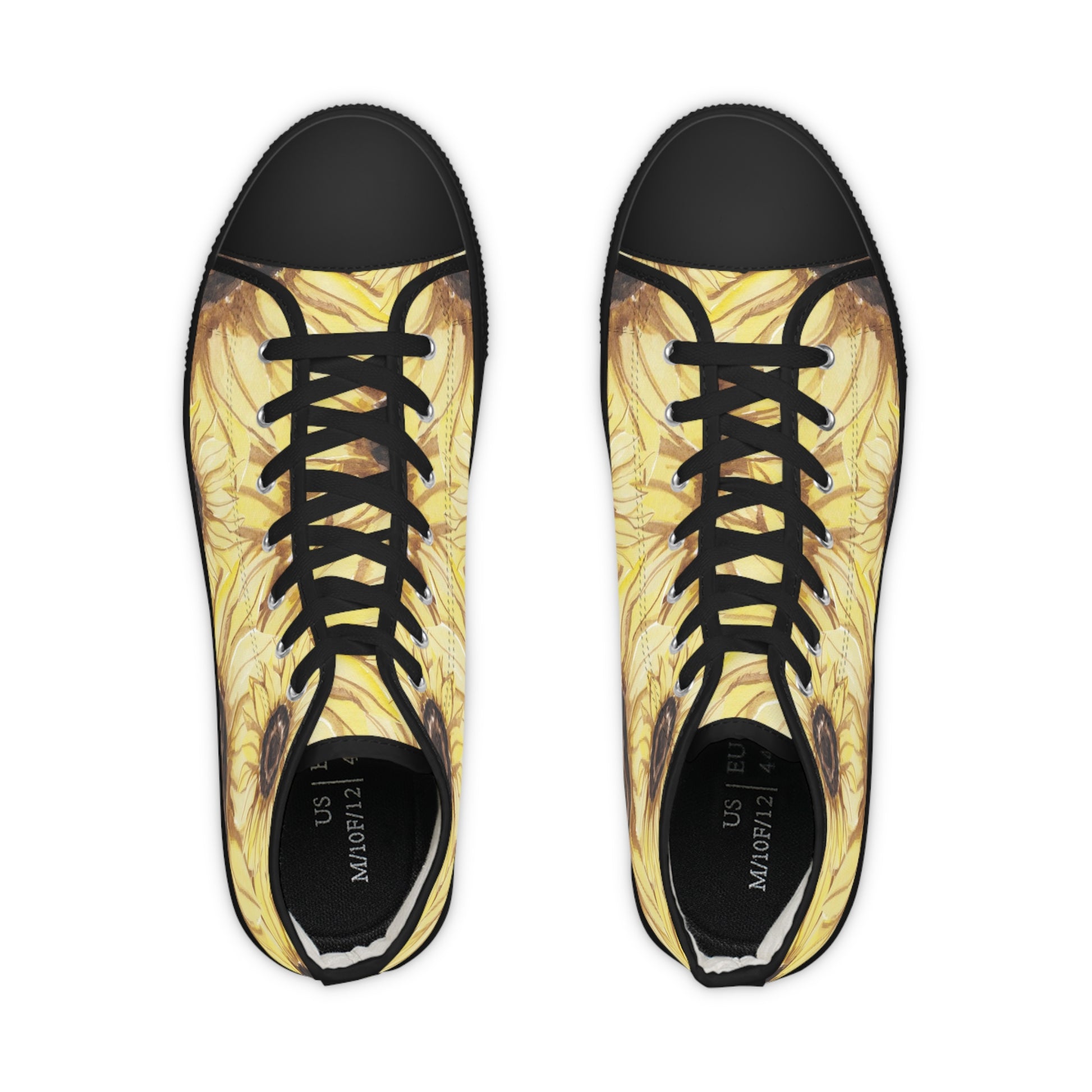 Retro Anime Sunflower Men's High Top Sneakers, Artsulli - Art is Long, Life is Short, Shoes, , , , , , , 