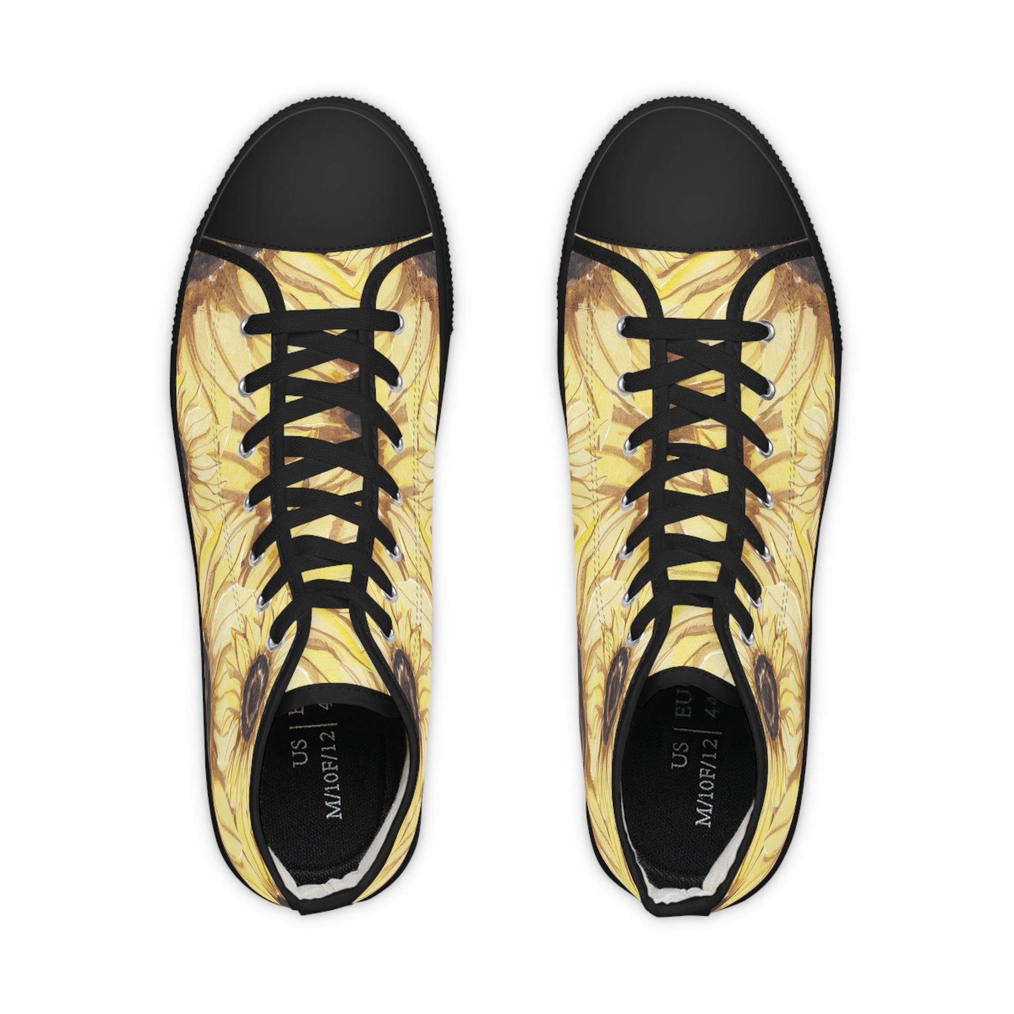 Retro Anime Sunflower Men's High Top Sneakers, Artsulli - Art is Long, Life is Short, Shoes, , , , , , , 