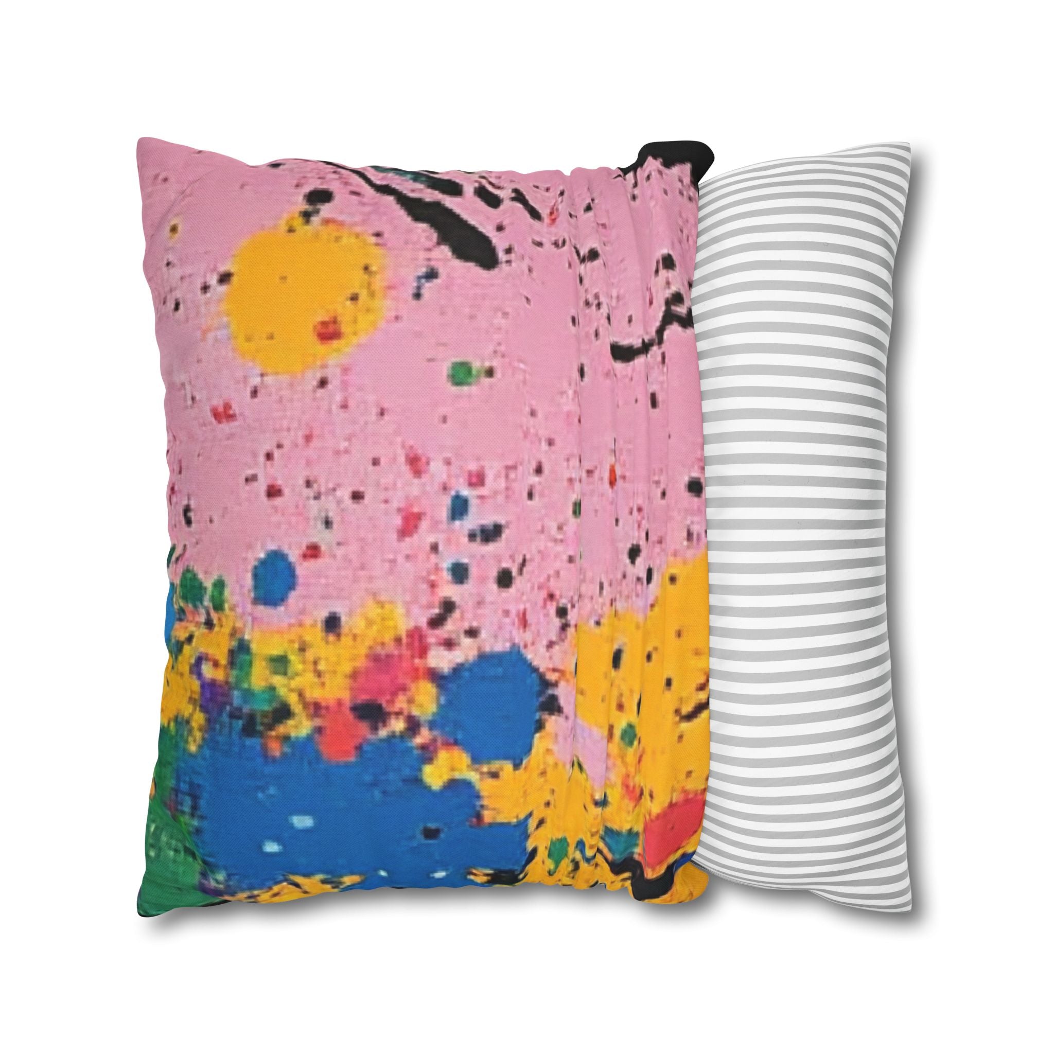 The Colors Of Paint Splatter Spun Polyester Square Pillowcase, Artsulli - Art is Long, Life is Short, Home Decor, , , , , , , 