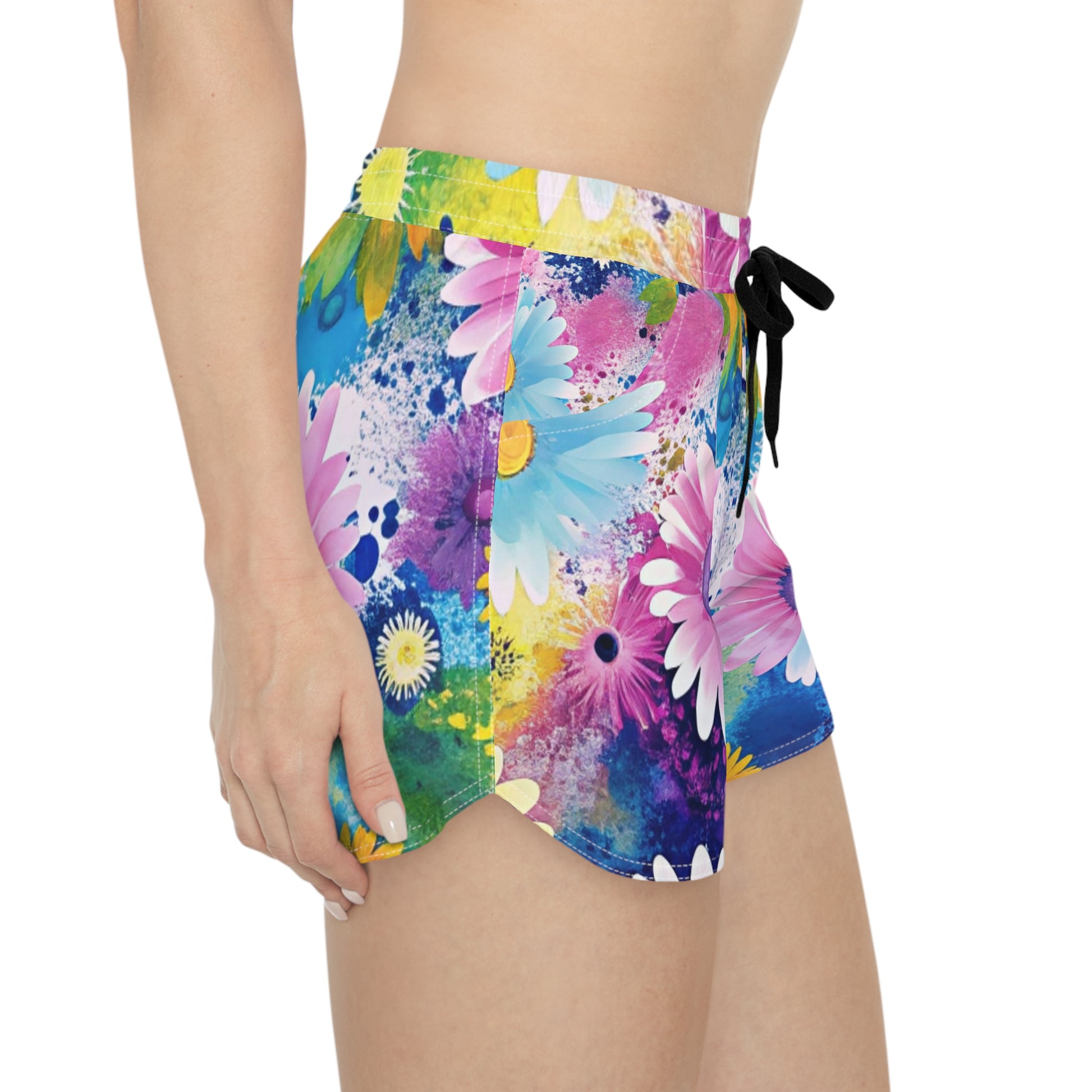 Magical Flower Explosion Multi-Color Women's Casual Shorts (AOP), Artsulli - Art is Long, Life is Short, All Over Prints, , , , , , , 