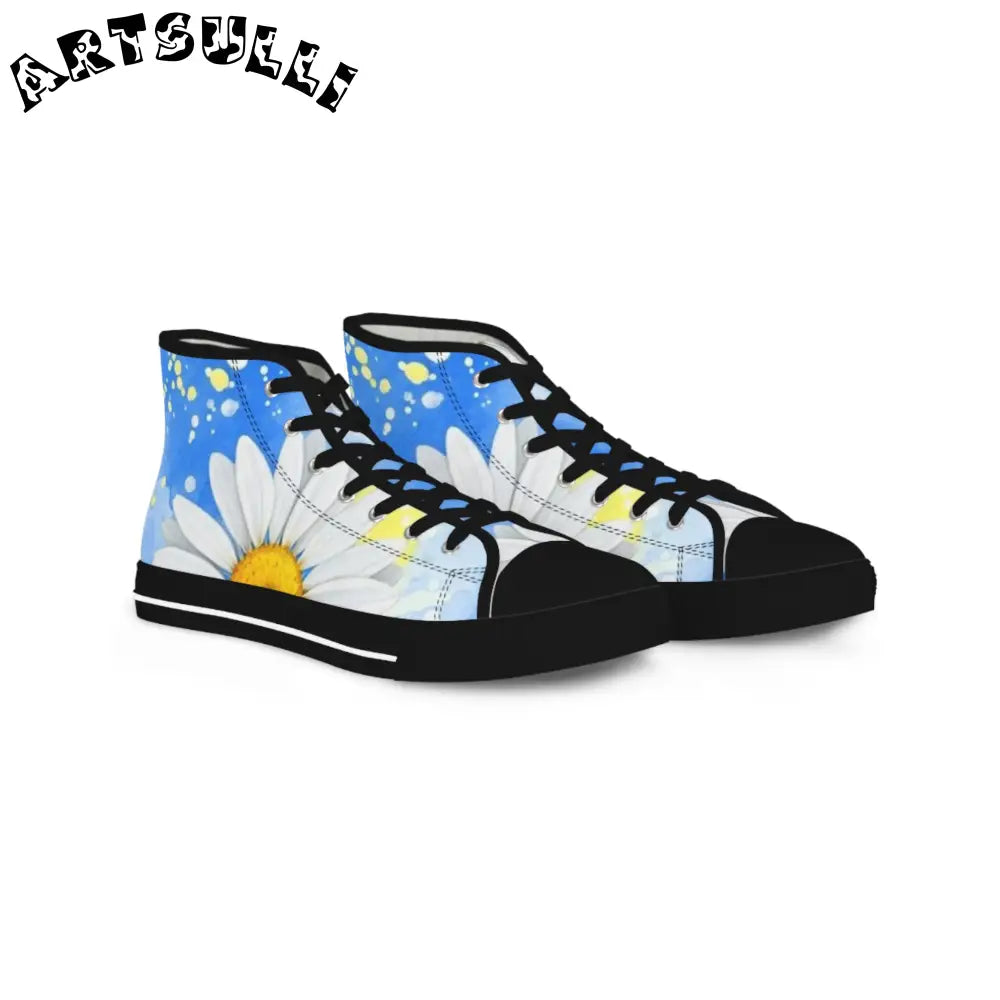 JAKKOUTTHEBXX Daisies Men’s High Top Sneakers JAKKOUTTHEBXX Artsulli