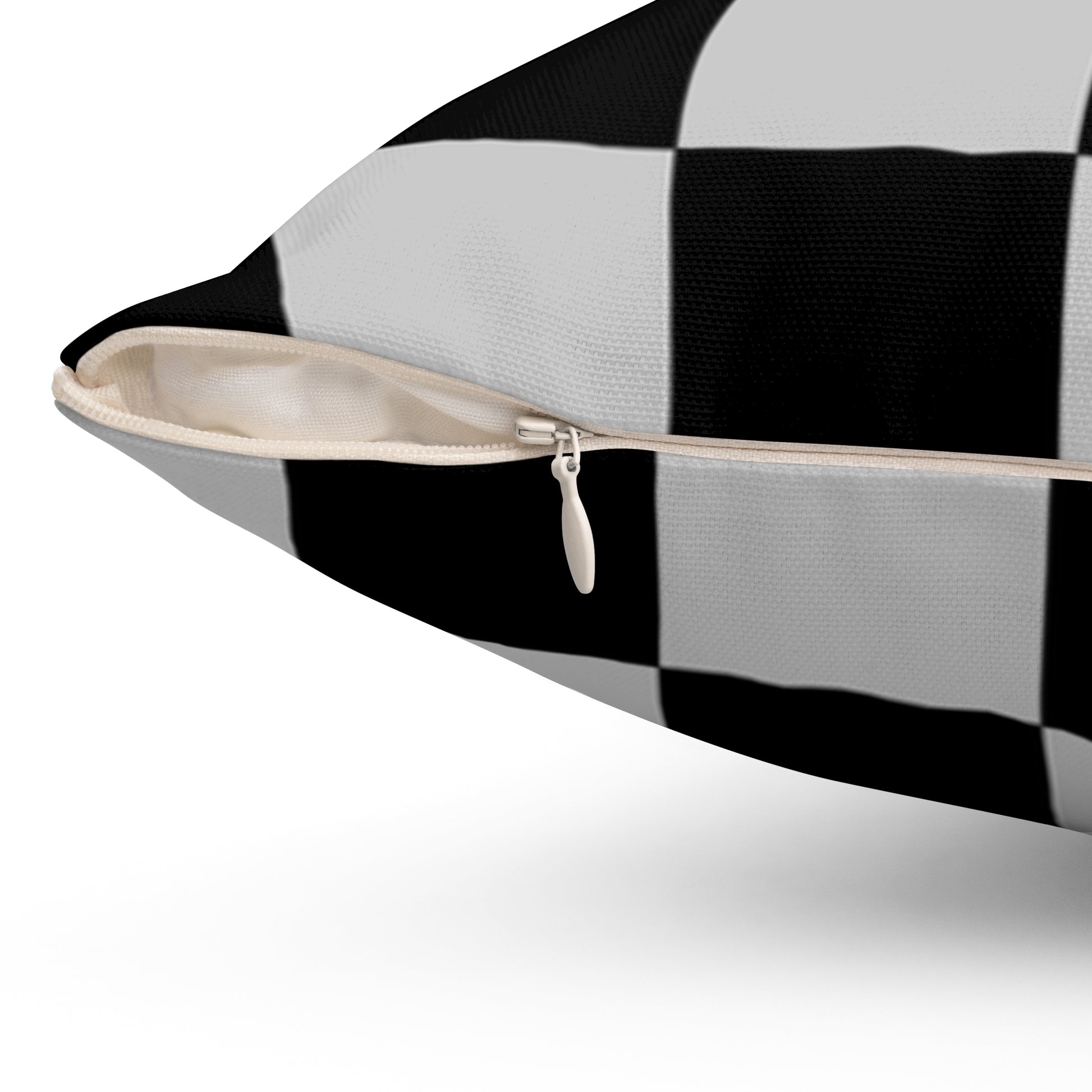 Checkerboard Dada Black and Light Gray Spun Polyester Square Pillow, Artsulli - Art is Long, Life is Short, Home Decor, , , , , , , 