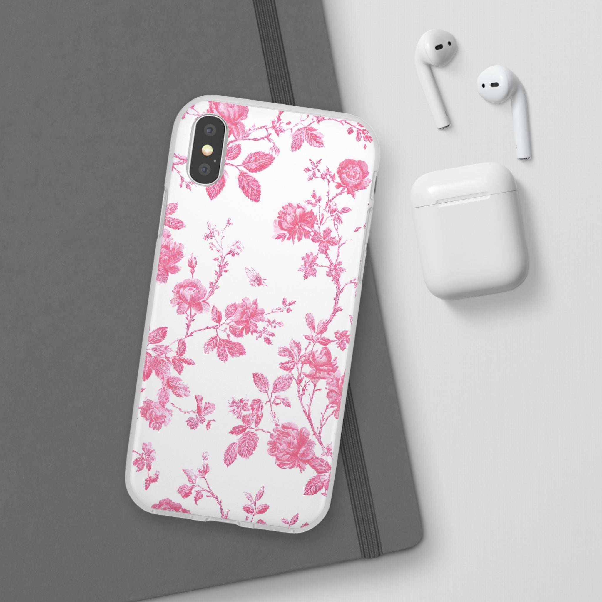 Pink and White Floral iPhone Case