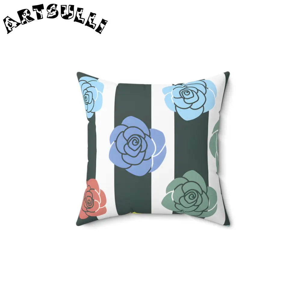JAKKOUTTHEBXX Stripes x Roses Black and White Spun Polyester Square