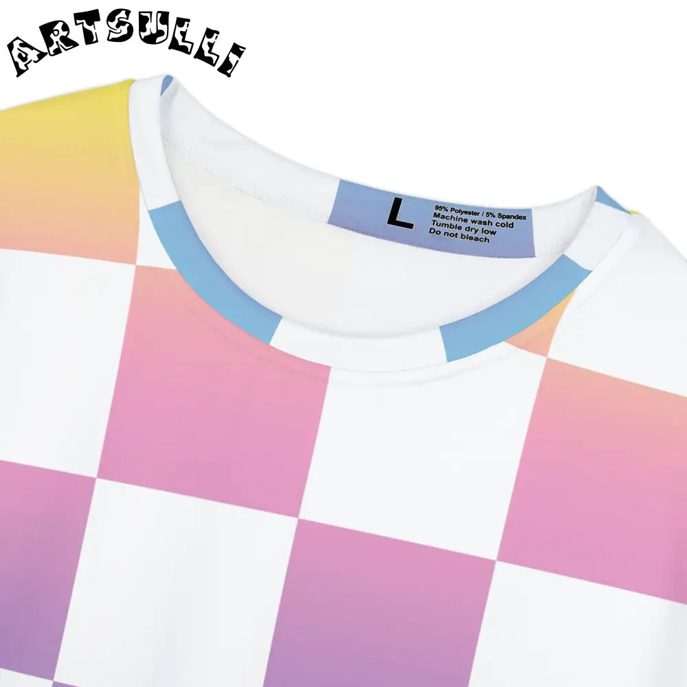 JAKKOUTTHEBXX Vaporwave Check II Women’s Short Sleeve Shirt (AOP)