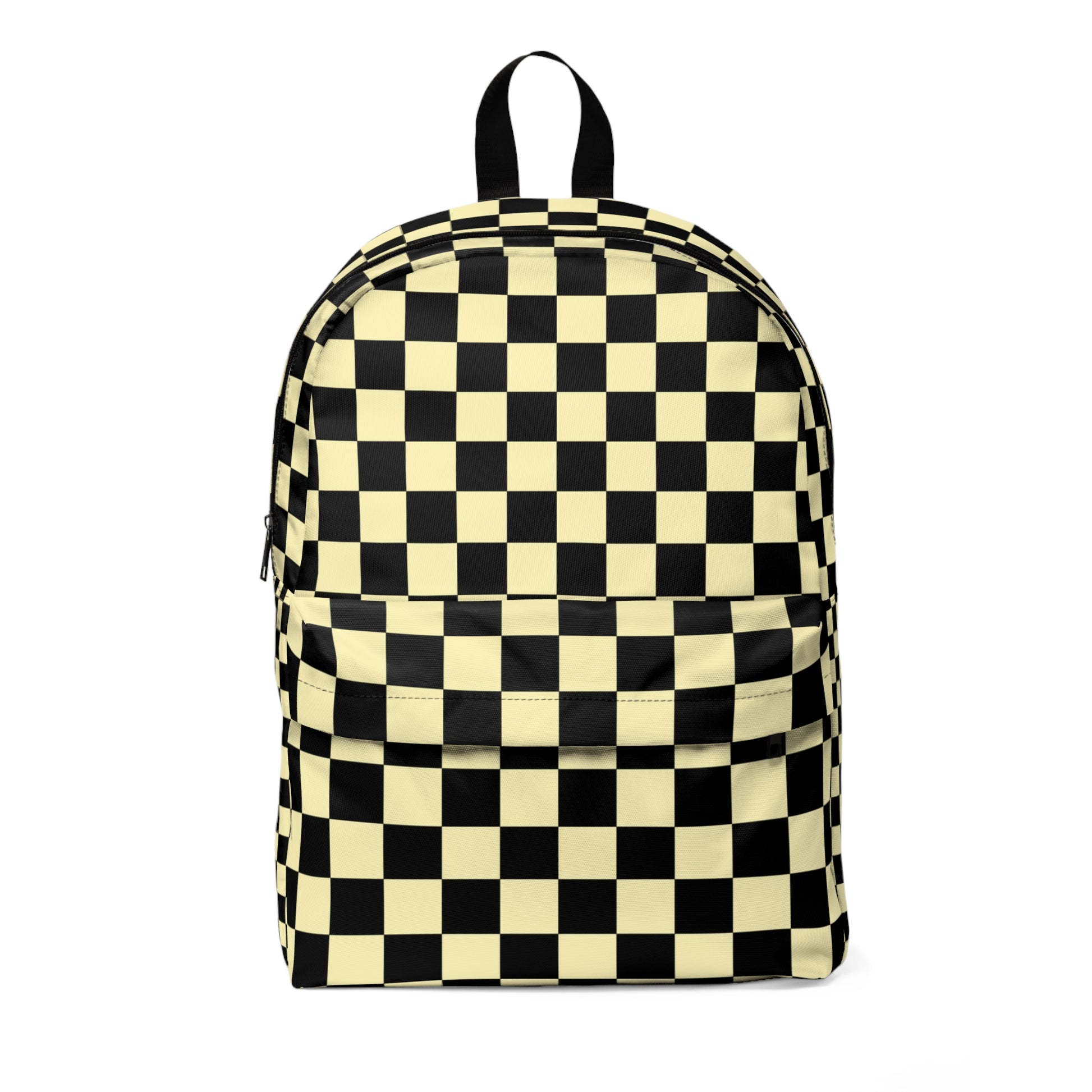 Checkerboard Black and Yellow Unisex Classic Backpack, Artsulli - Art is Long, Life is Short, Bags, Size, One size, , , , , 33402018289789036246