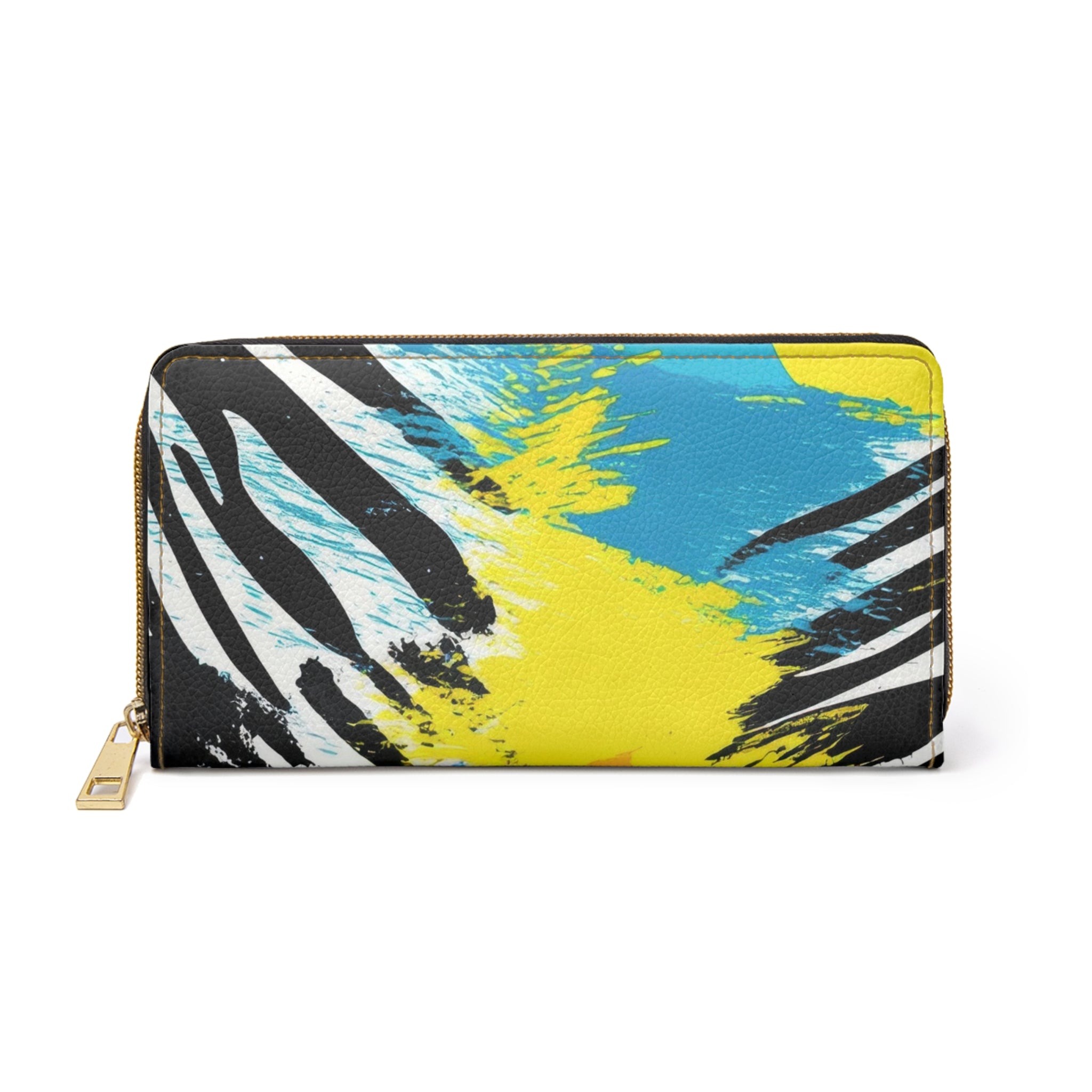 Zebra Stripes x Leopard Print x Paint Splatter Multi-Color Zipper Wallet, Artsulli - Art is Long, Life is Short, Accessories, Size, One size, Color, White, , , 18024711651837