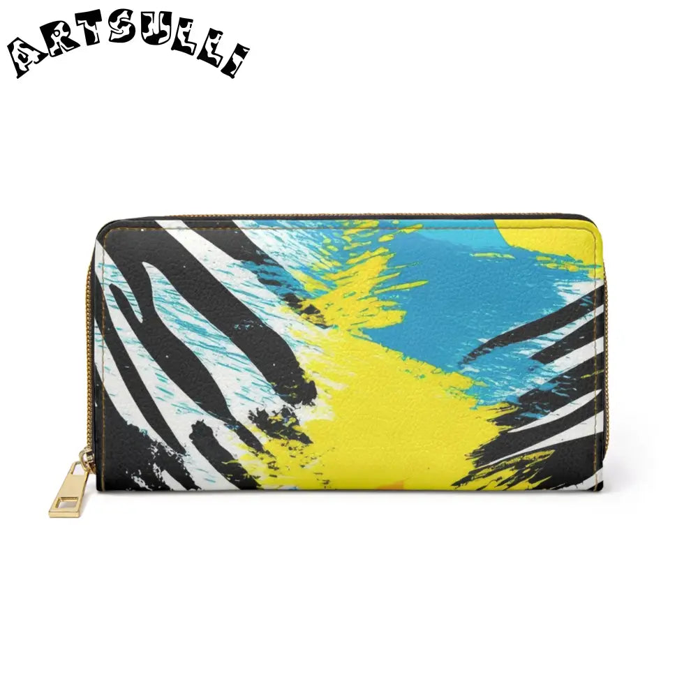 Zebra Stripes x Leopard Print x Paint Splatter Multi-Color Zipper Wallet, Artsulli - Art is Long, Life is Short, Accessories, Size, One size, Color, White, , , 18024711651837