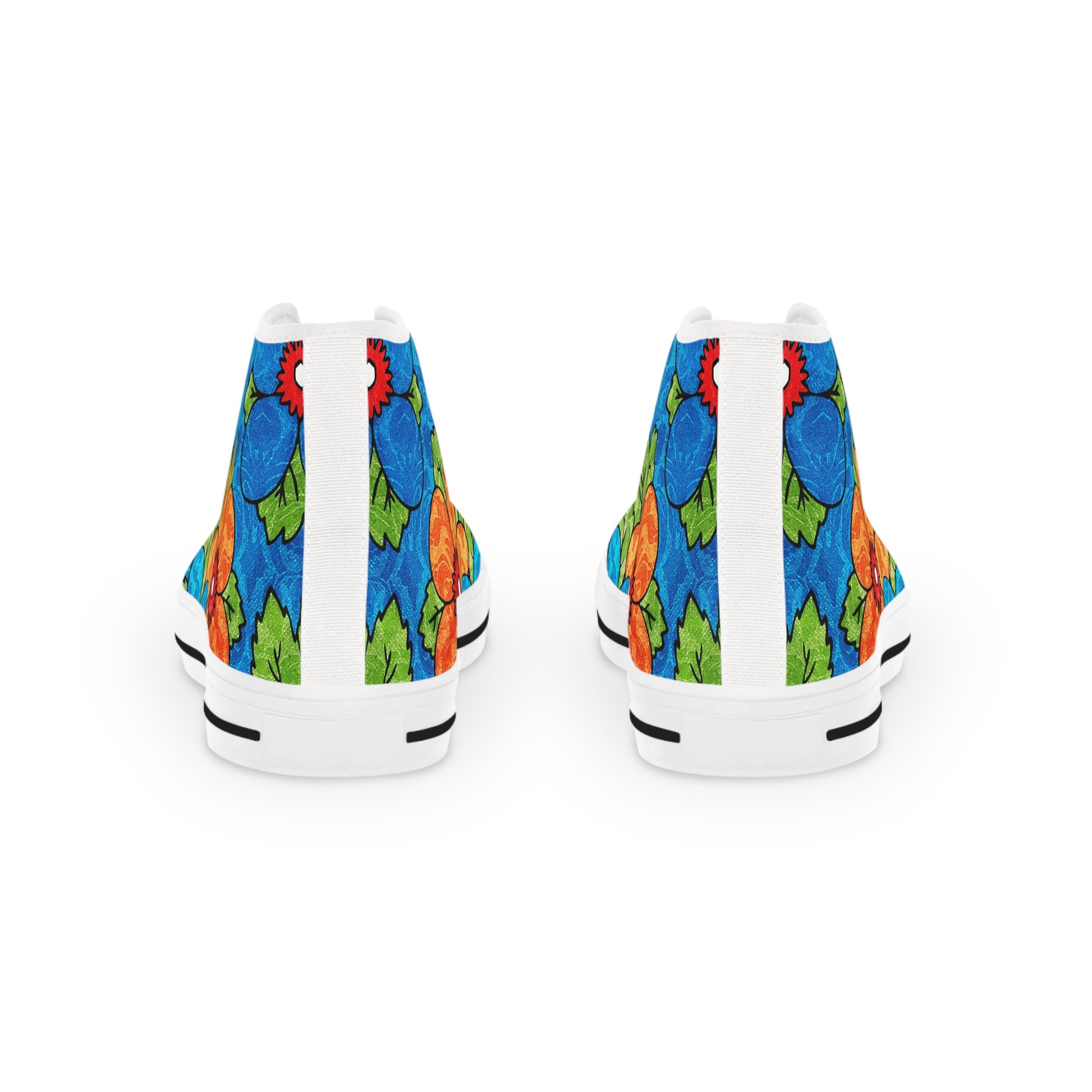 Blue Orange Groovy II Men's High Top Sneakers, Artsulli - Art is Long, Life is Short, Shoes, , , , , , , 