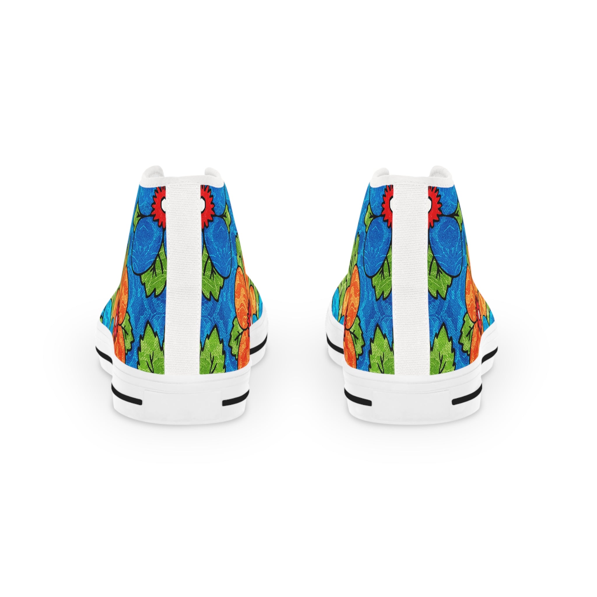 Blue Orange Groovy II Men's High Top Sneakers, Artsulli - Art is Long, Life is Short, Shoes, , , , , , , 
