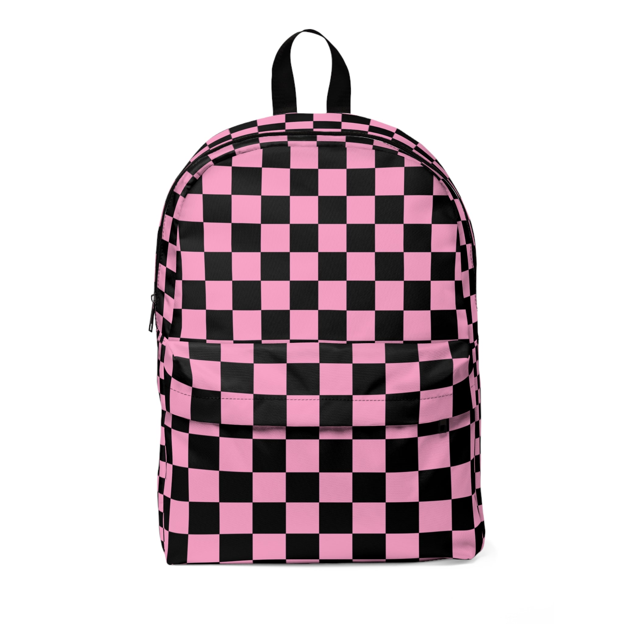 Checkerboard Black and Pink Unisex Classic Backpack, Artsulli - Art is Long, Life is Short, Bags, Size, One size, , , , , 15184661864627806963
