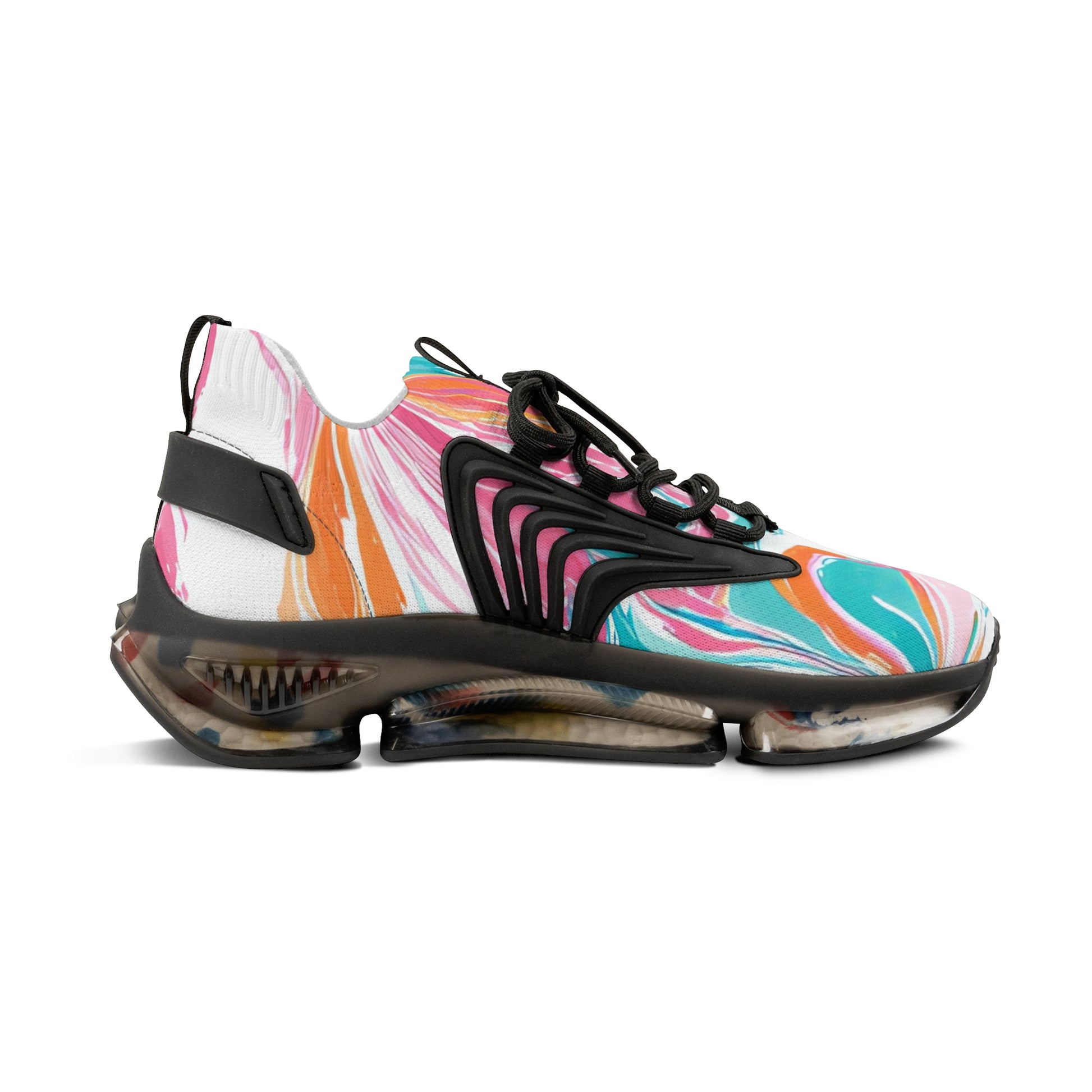 Liquid Pastel Spill Multi-Color Men's Mesh Sneakers, Artsulli - Art is Long, Life is Short, Shoes, , , , , , , 