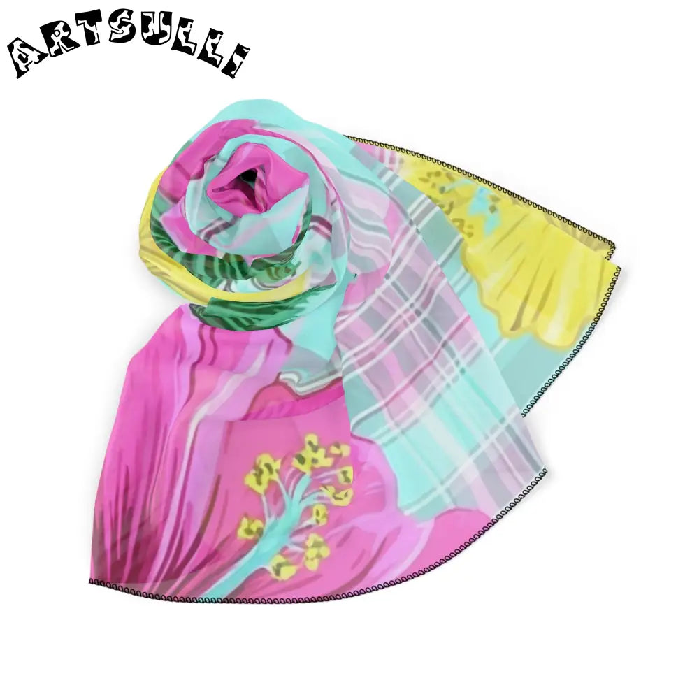 JAKKOUTTHEBXX Tropical Floral Plaid Scarf JAKKOUTTHEBXX Artsulli