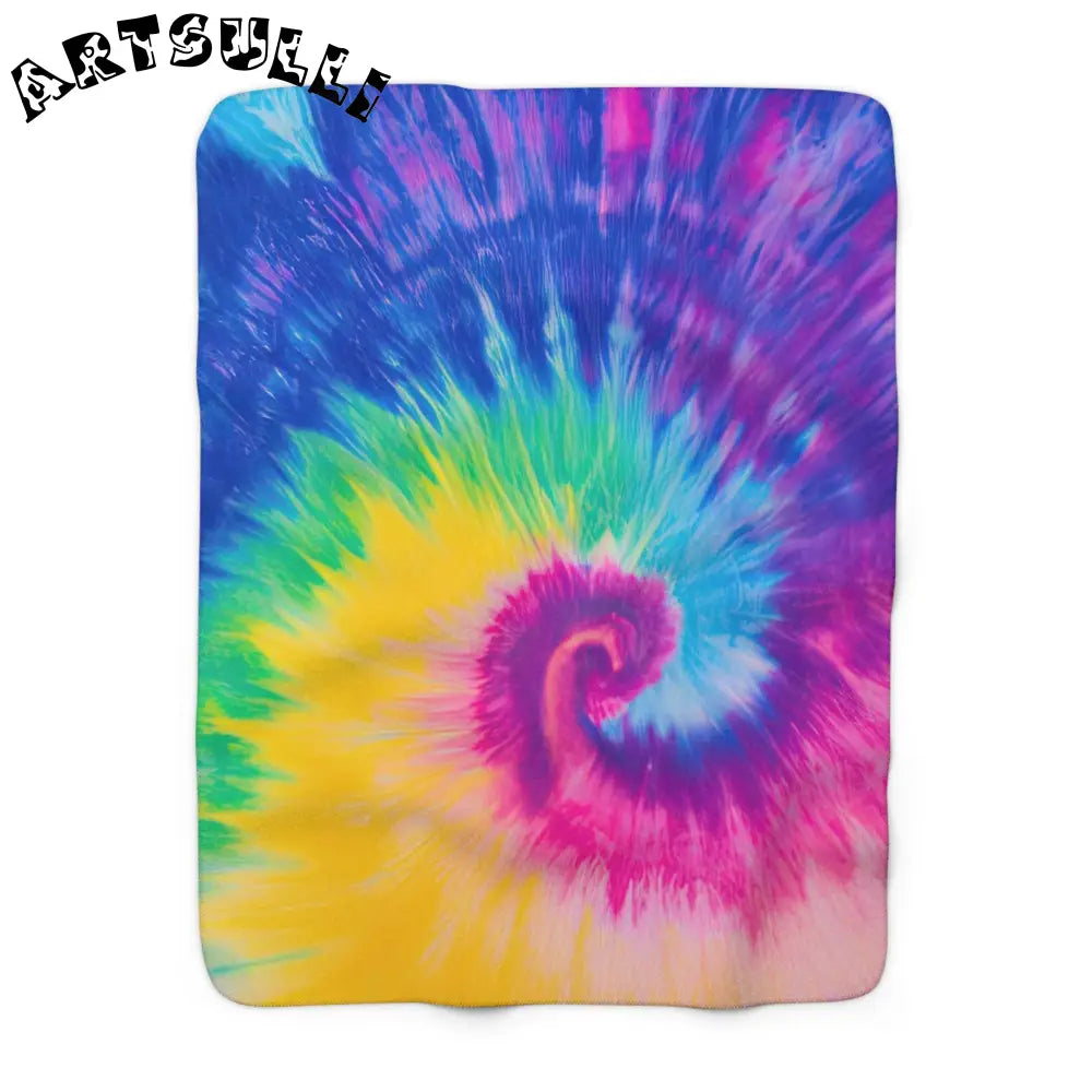 JAKKOUTTHEBXX Spiral Tie Dye Sherpa Fleece Blanket 2025