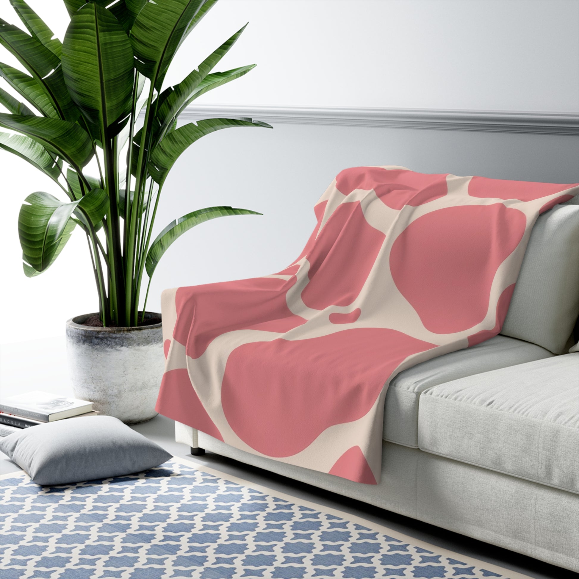 Pink and White Animal Print Sherpa Fleece Blanket, Artsulli - Art is Long, Life is Short, Home Decor, , , , , , , 