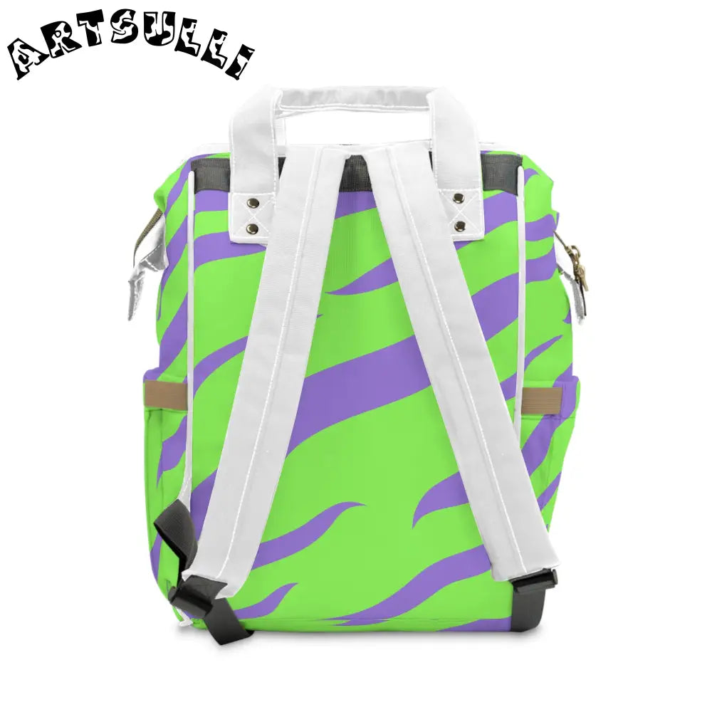 JAKKOUTTHEBXX Tyrannosaurus Print Green and Purple Multifunctional