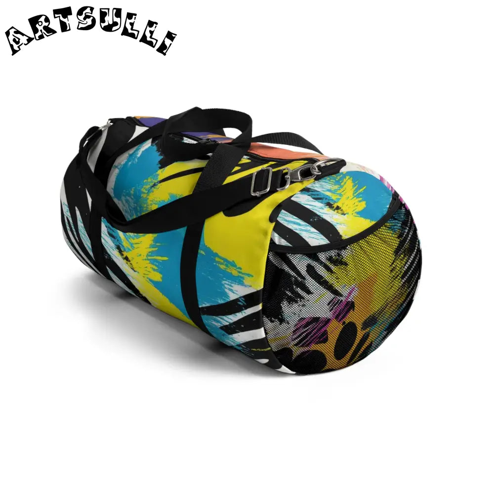 JAKKOUTTHEBXX Durable Brushstroke and Stripes Duffel Bag 2025