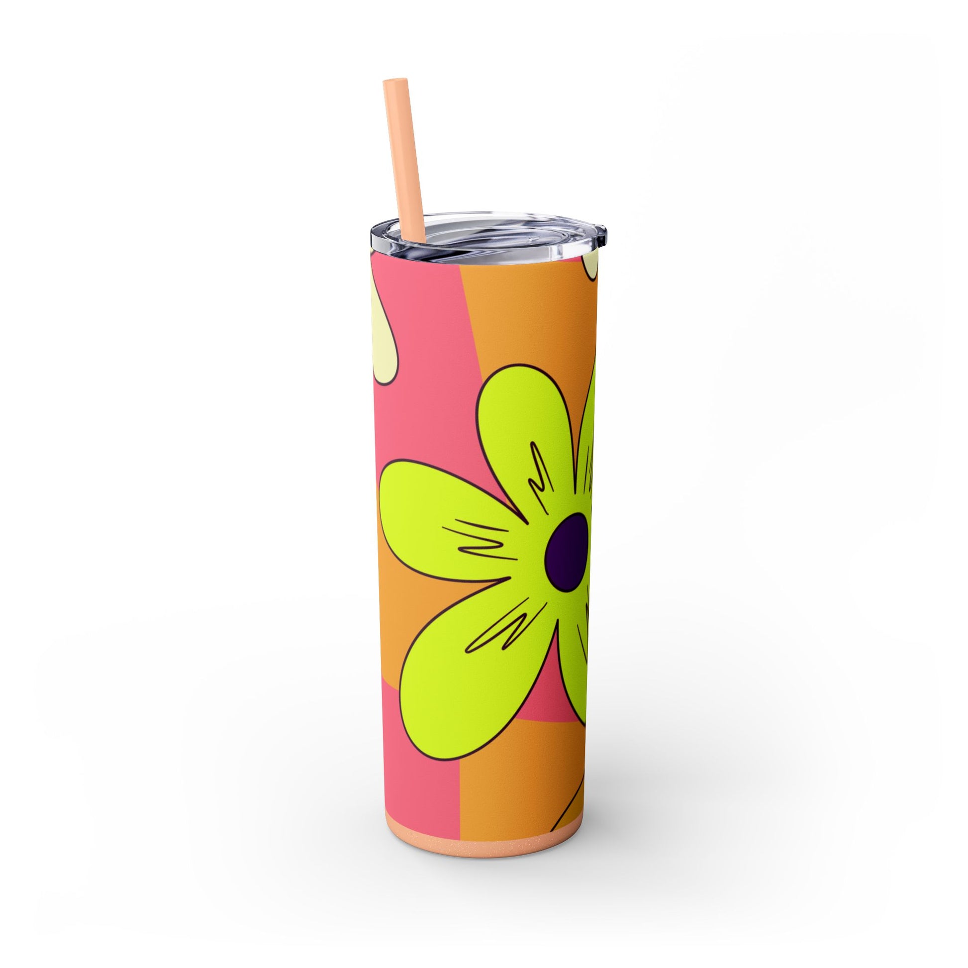 Trippy Sour Face Rave Skinny Tumbler with Straw, 20oz, Artsulli - Art is Long, Life is Short, Mug, , , , , , , 