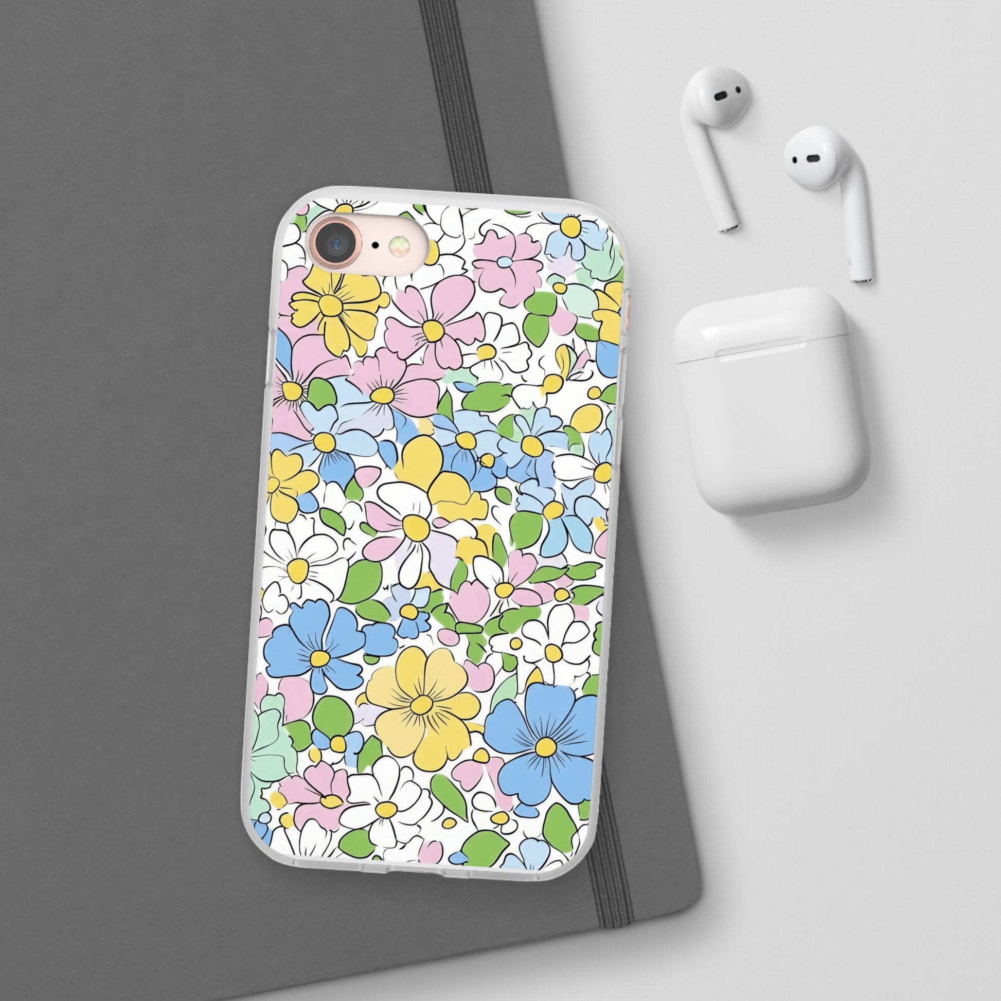 Colorful Floral Clear Flexi Case, Artsulli - Art is Long, Life is Short, Phone Case, , , , , , , 