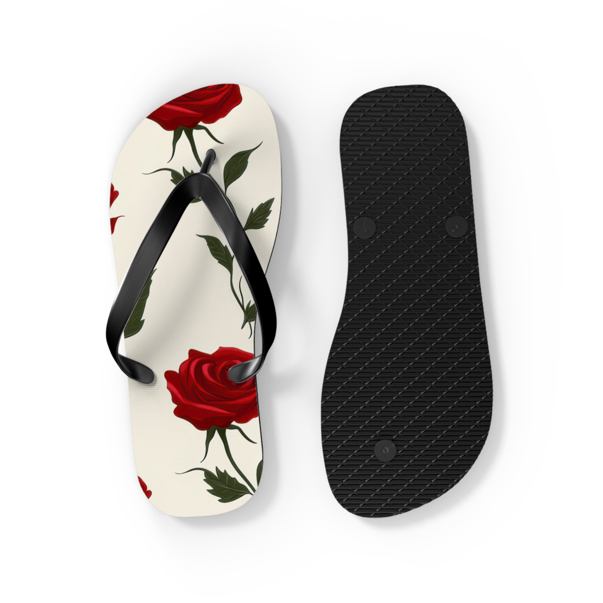 Red Roses Flip Flops, Artsulli - Art is Long, Life is Short, Shoes, , , , , , , 