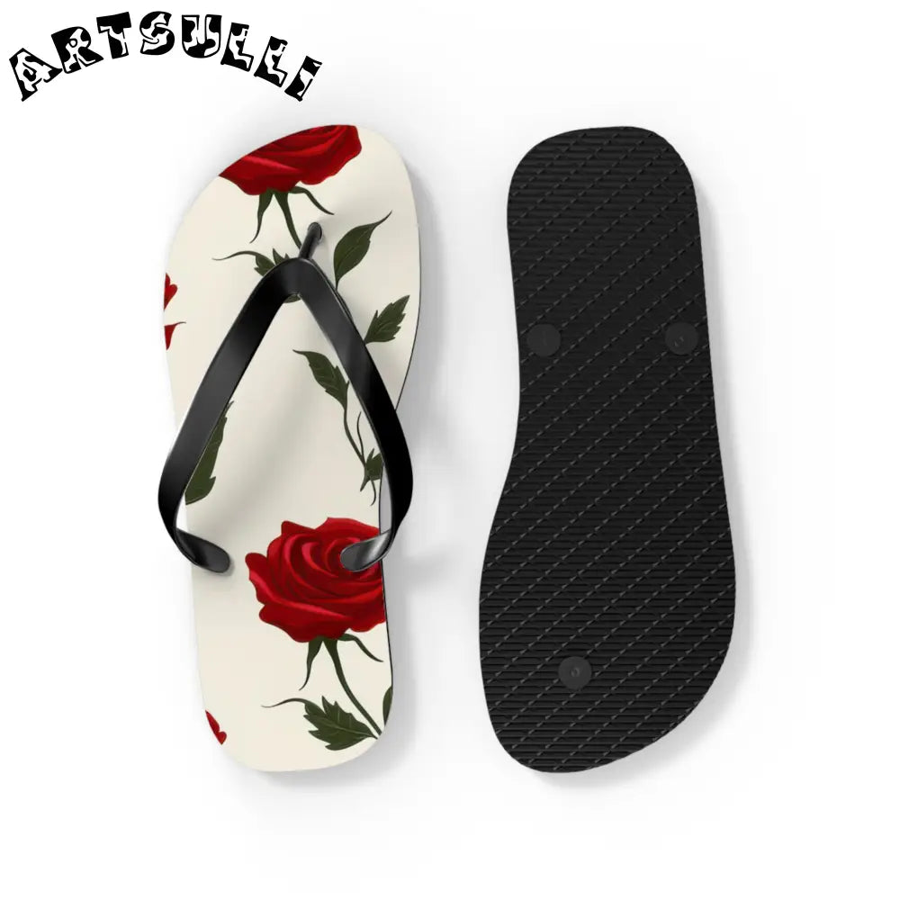 JAKKOUTTHEBXX Red Roses Flip Flops JAKKOUTTHEBXX Artsulli - Art