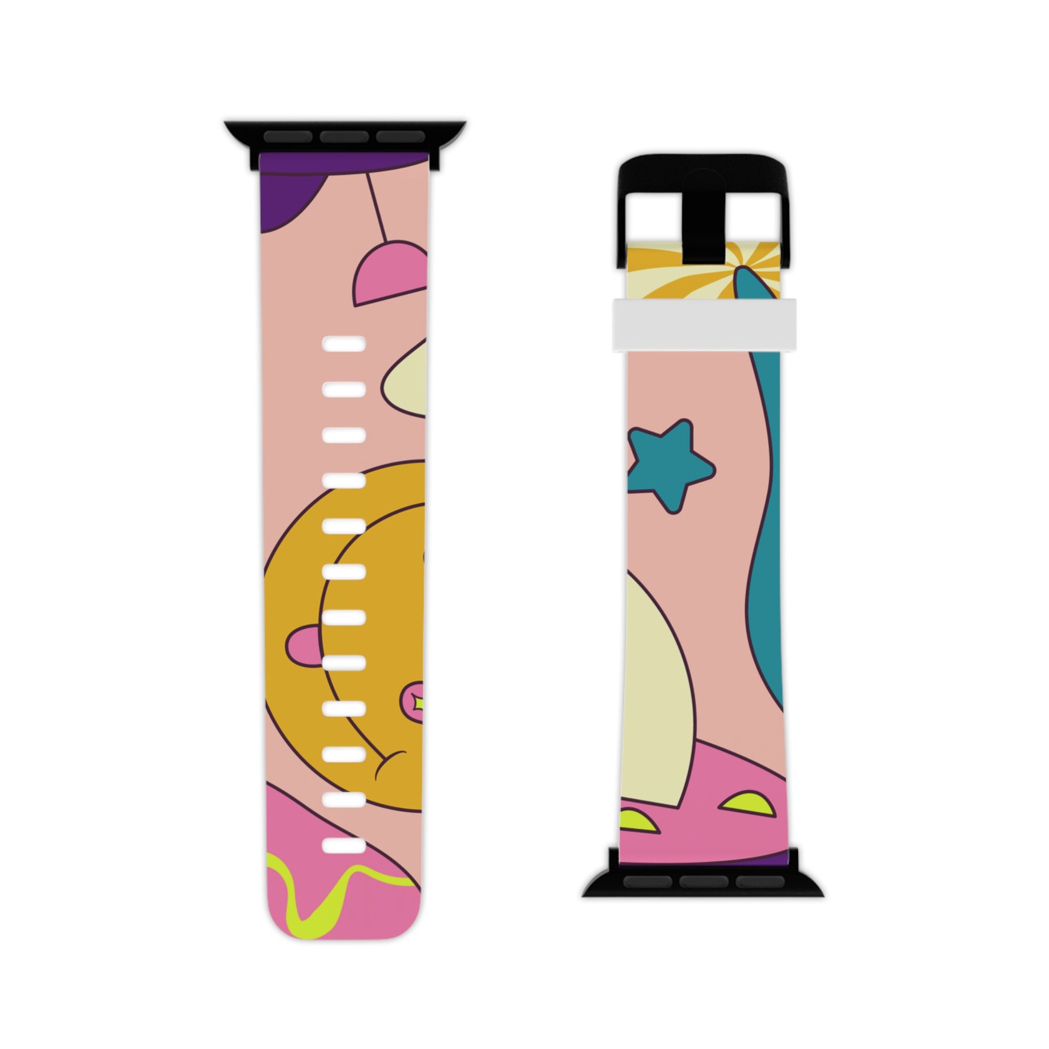 Trippy Spaceships Pink Watch Band for Apple Watch, Artsulli - Art is Long, Life is Short, Accessories, , , , , , , 