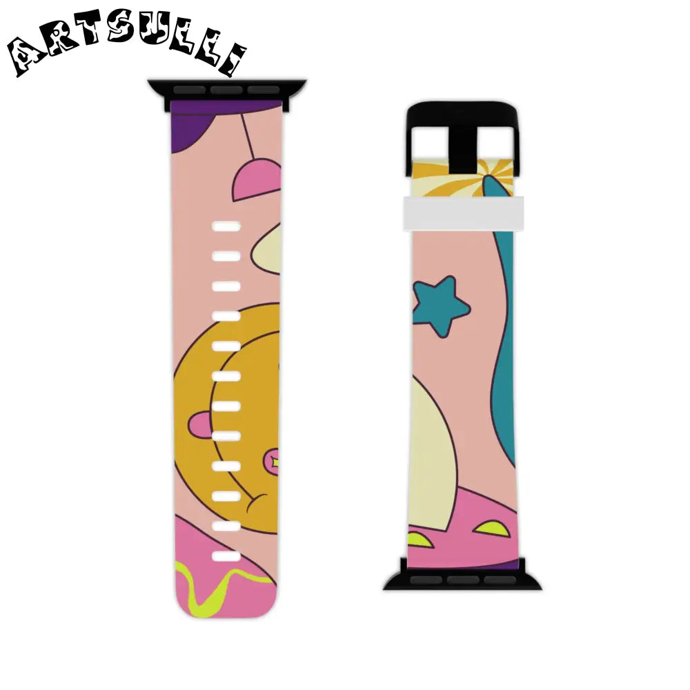JAKKOUTTHEBXX Trippy Spaceships Pink Watch Band for Apple Watch