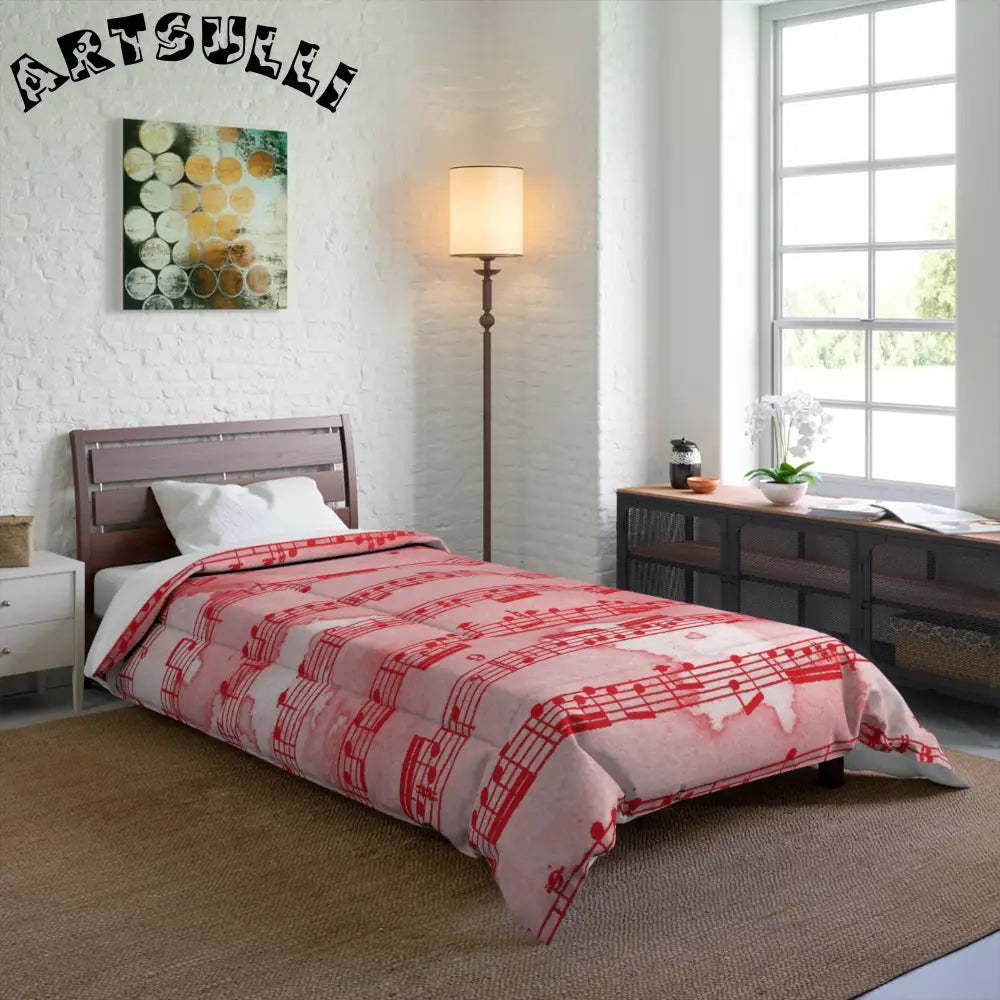 JAKKOUTTHEBXX Red Music Note Cozy Blanket with Premium Illustrations Printed 2025