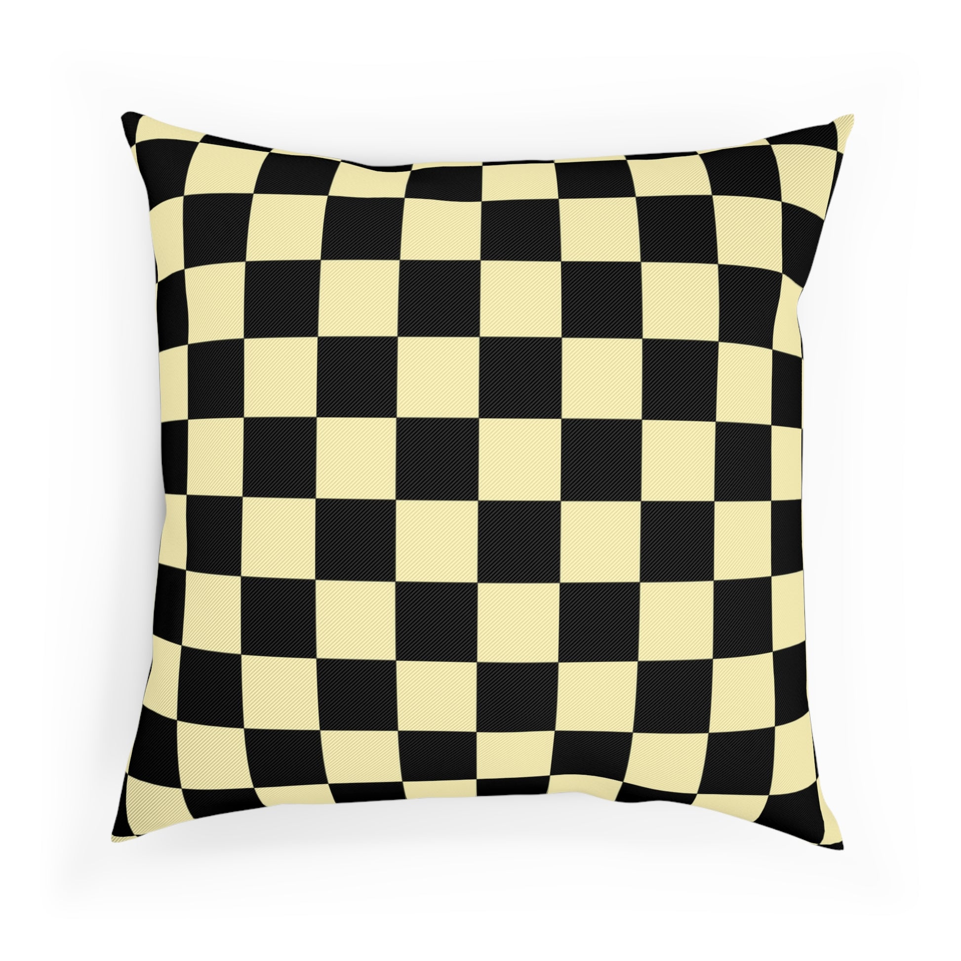 Checkerboard Black and Yellow Cushion, Artsulli - Art is Long, Life is Short, Home Decor, , , , , , , 