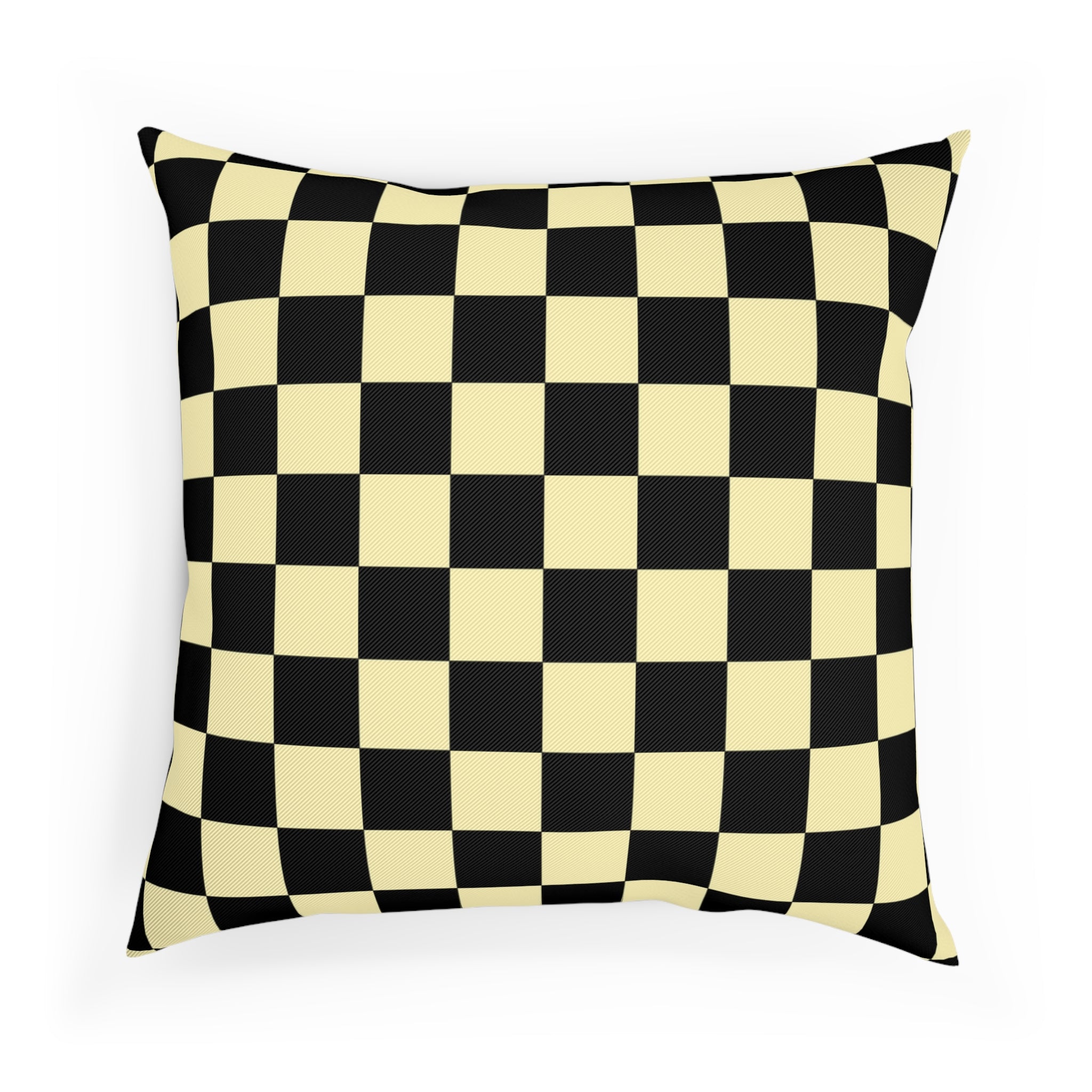 Checkerboard Black and Yellow Cushion, Artsulli - Art is Long, Life is Short, Home Decor, , , , , , , 