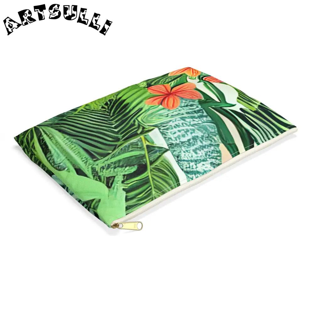 JAKKOUTTHEBXX Tropical bloom zippered pouch JAKKOUTTHEBXX Artsulli