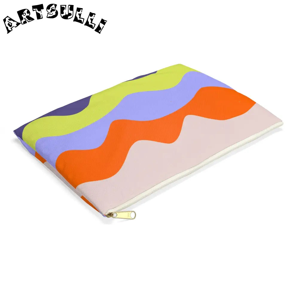 JAKKOUTTHEBXX Waves Red and Blue Accessory Pouch JAKKOUTTHEBXX