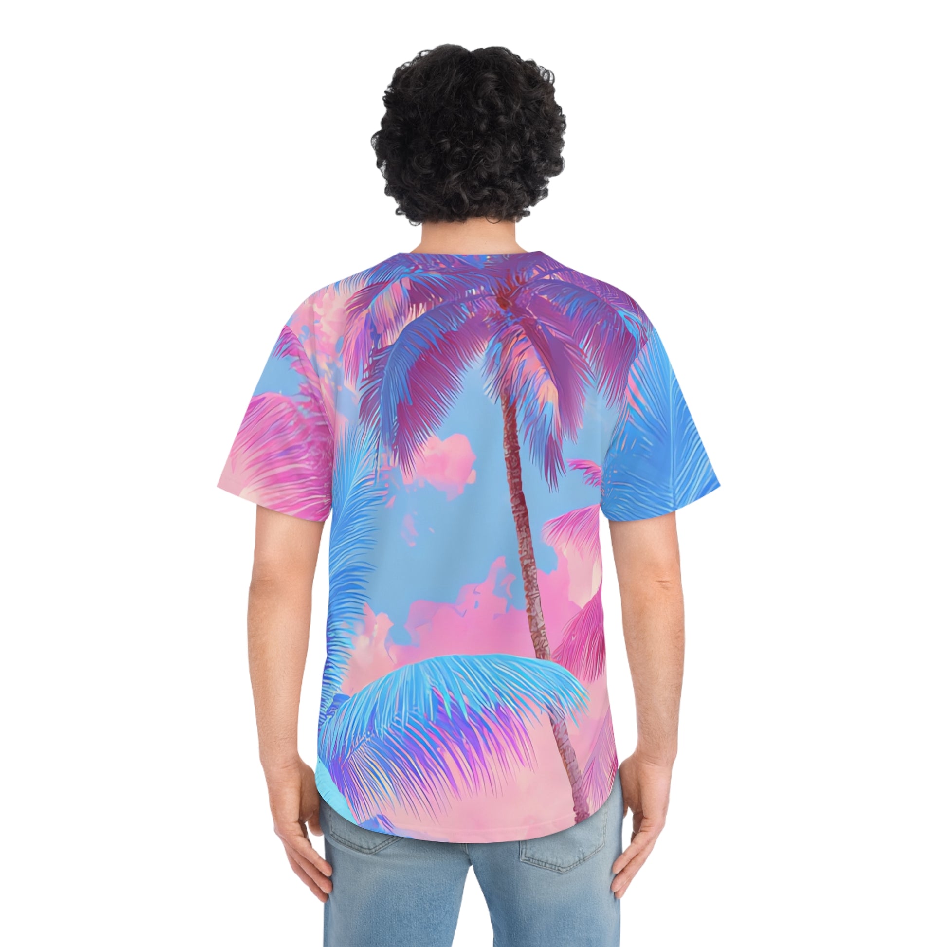Ethereal Pastel Palms Men's Baseball Jersey (AOP), Artsulli - Art is Long, Life is Short, All Over Prints, , , , , , , 