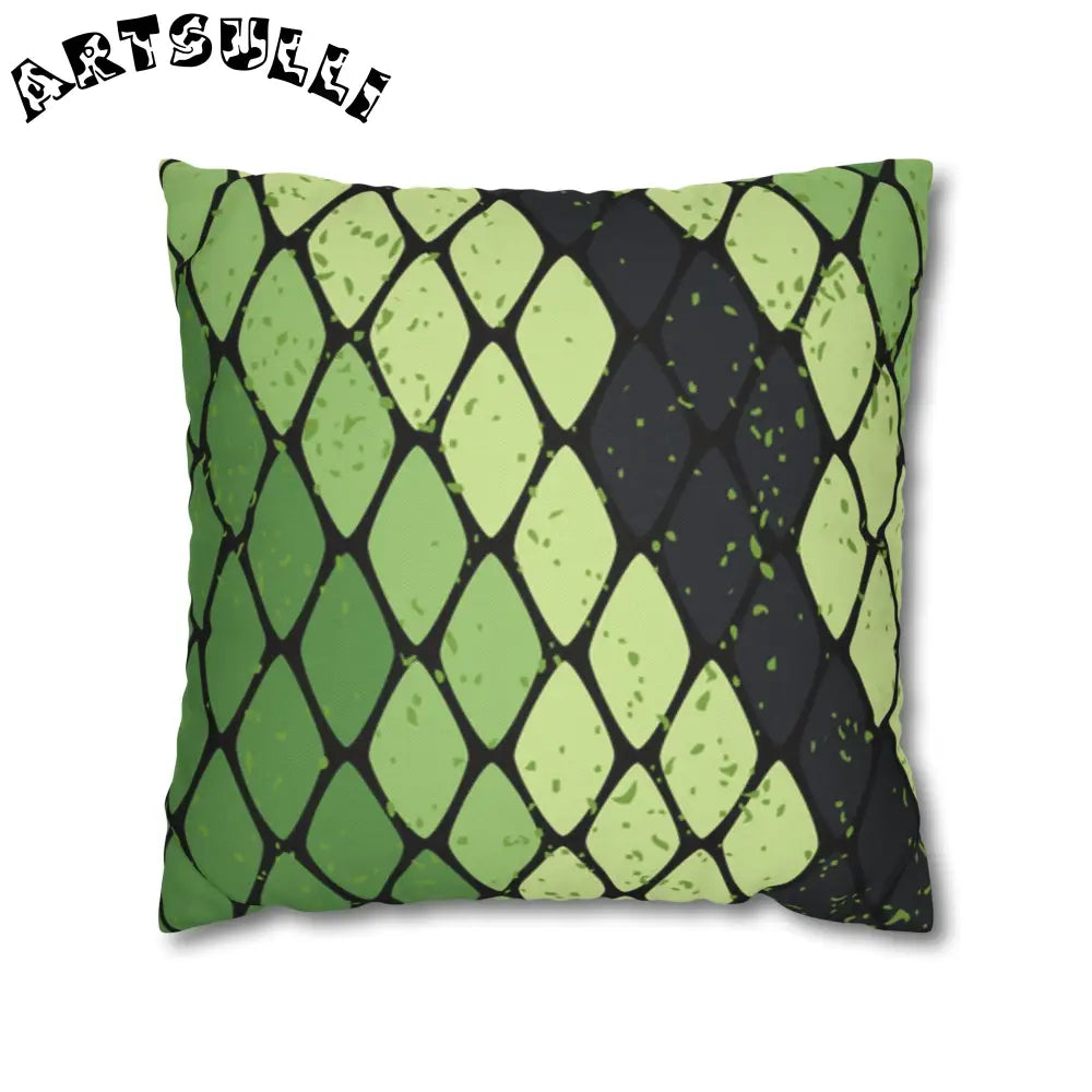 JAKKOUTTHEBXX Snake Skin Green and Black Spun Polyester Square