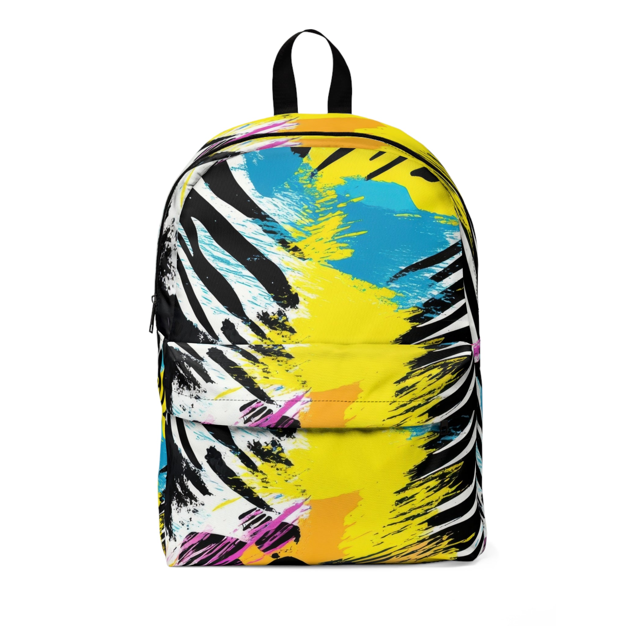 Zebra Stripes x Leapord Print x Paint Splatter Multi-Color Unisex Classic Backpack, Artsulli - Art is Long, Life is Short, Bags, Size, One size, , , , , 17922007373098