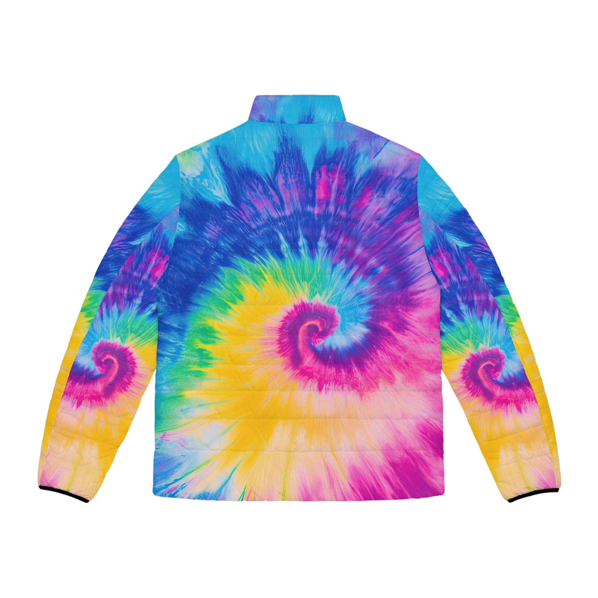 Psychedelic Tie Dye Men's Puffer Jacket (AOP), Artsulli - Art is Long, Life is Short, All Over Prints, , , , , , , 