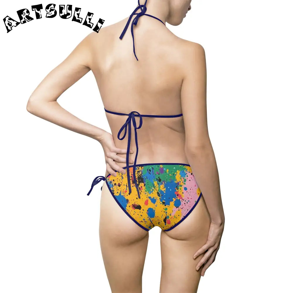JAKKOUTTHEBXX The Colors Of Paint Splatter Women’s Bikini Swimsuit