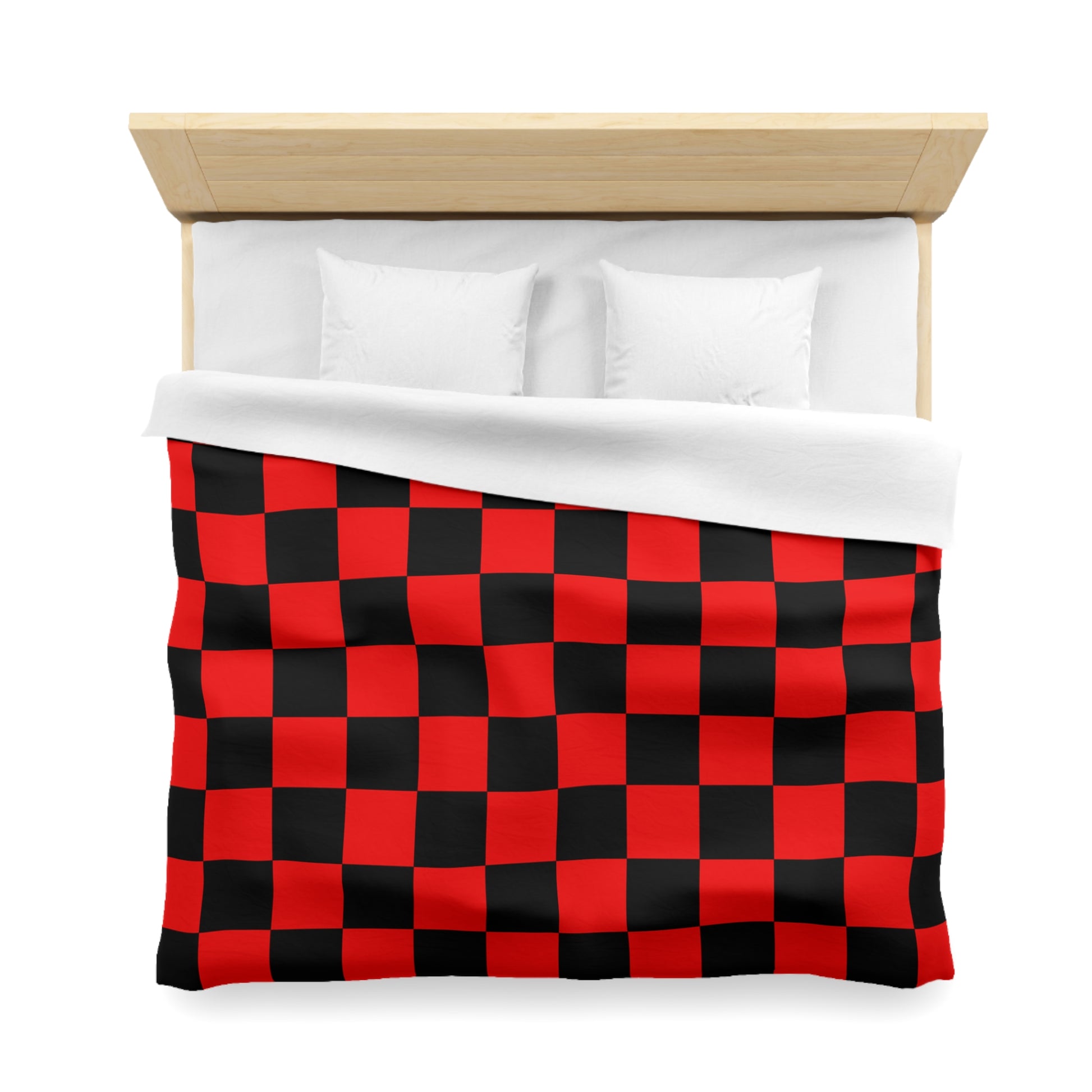 Checkerboard Red and Black Microfiber Duvet Cover, Artsulli - Art is Long, Life is Short, Home Decor, , , , , , , 